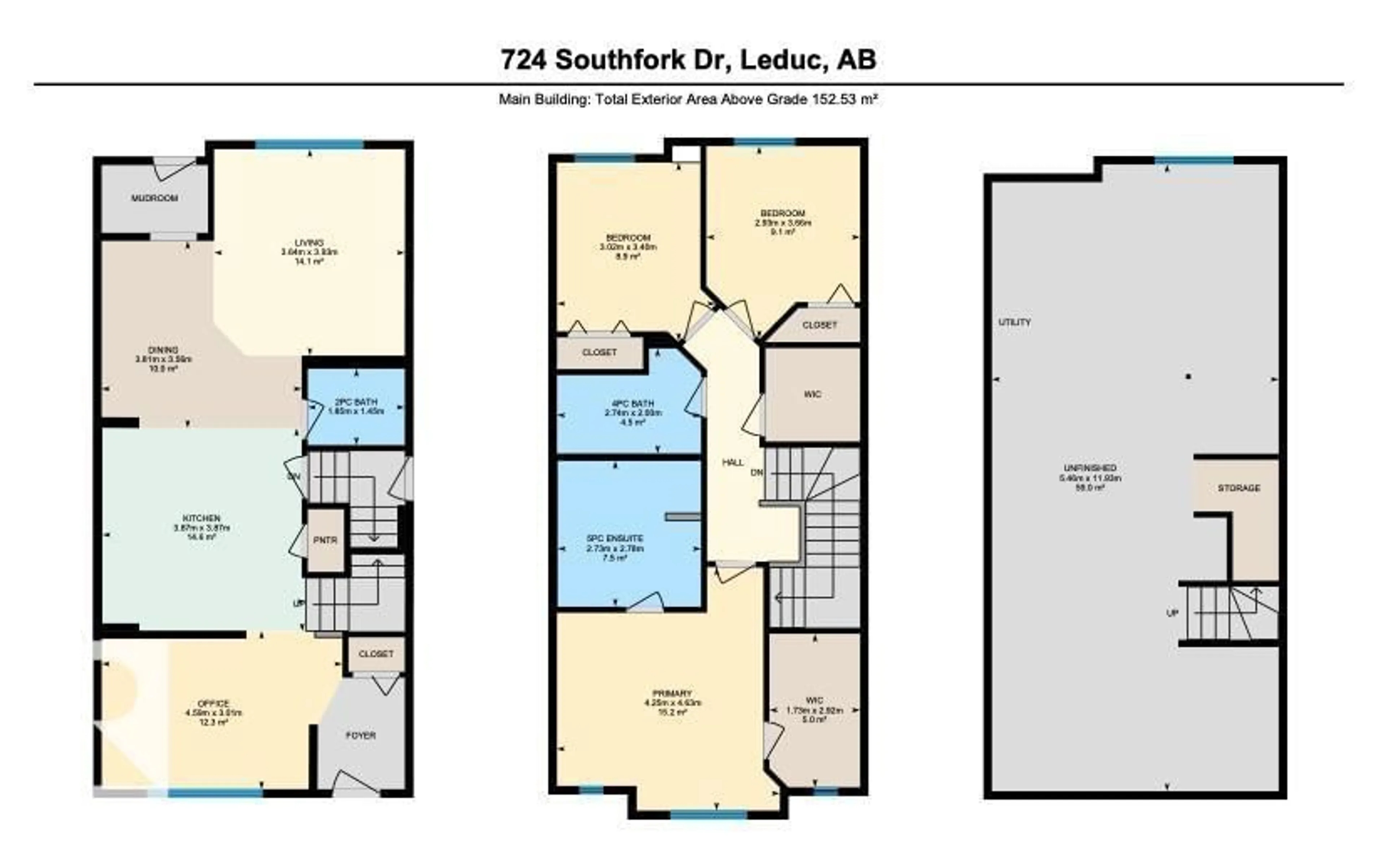 Floor plan for 724 SOUTHFORK DR, Leduc Alberta T9E1N8