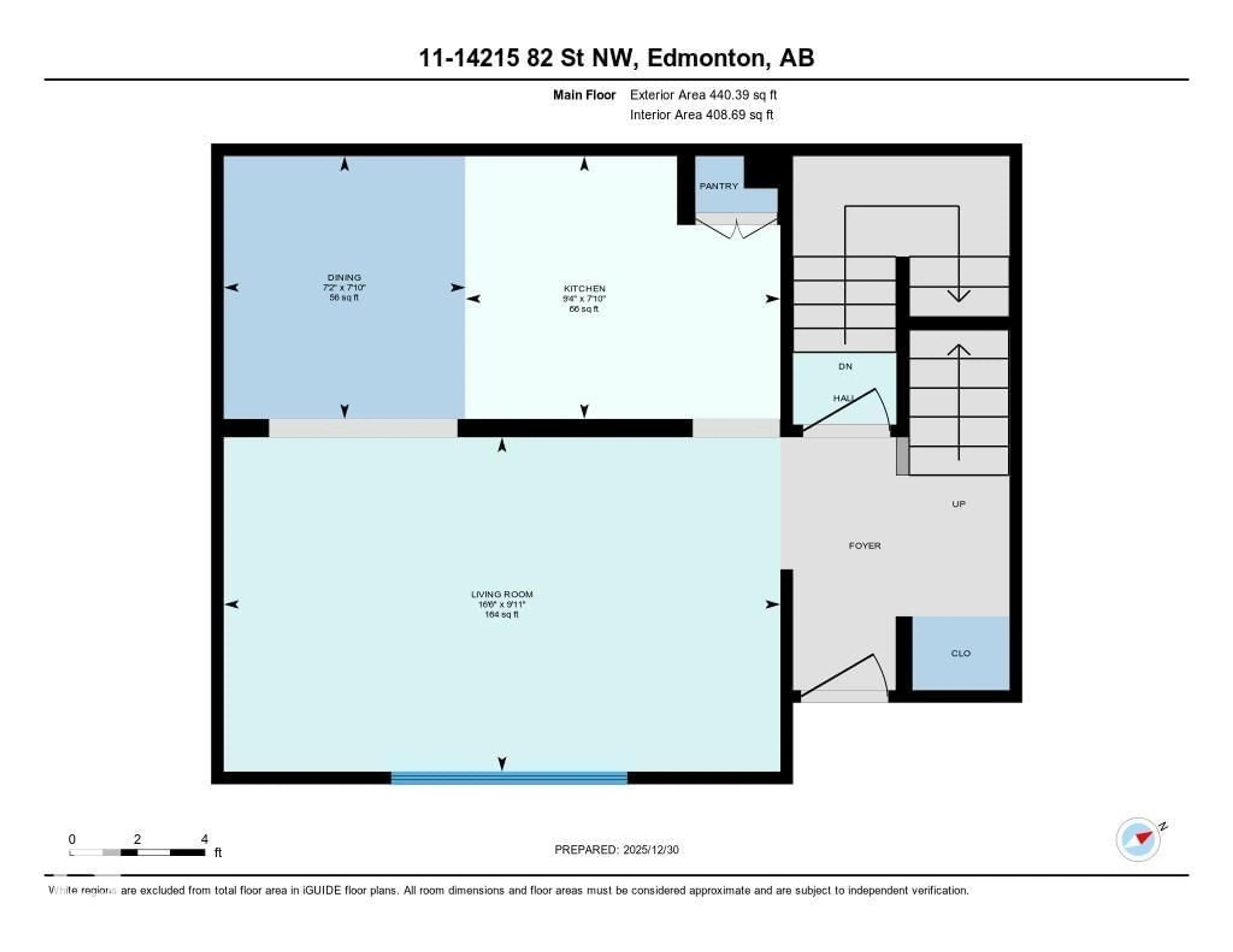 Floor plan for 11 - 14215 82 ST, Edmonton Alberta T5E2V7
