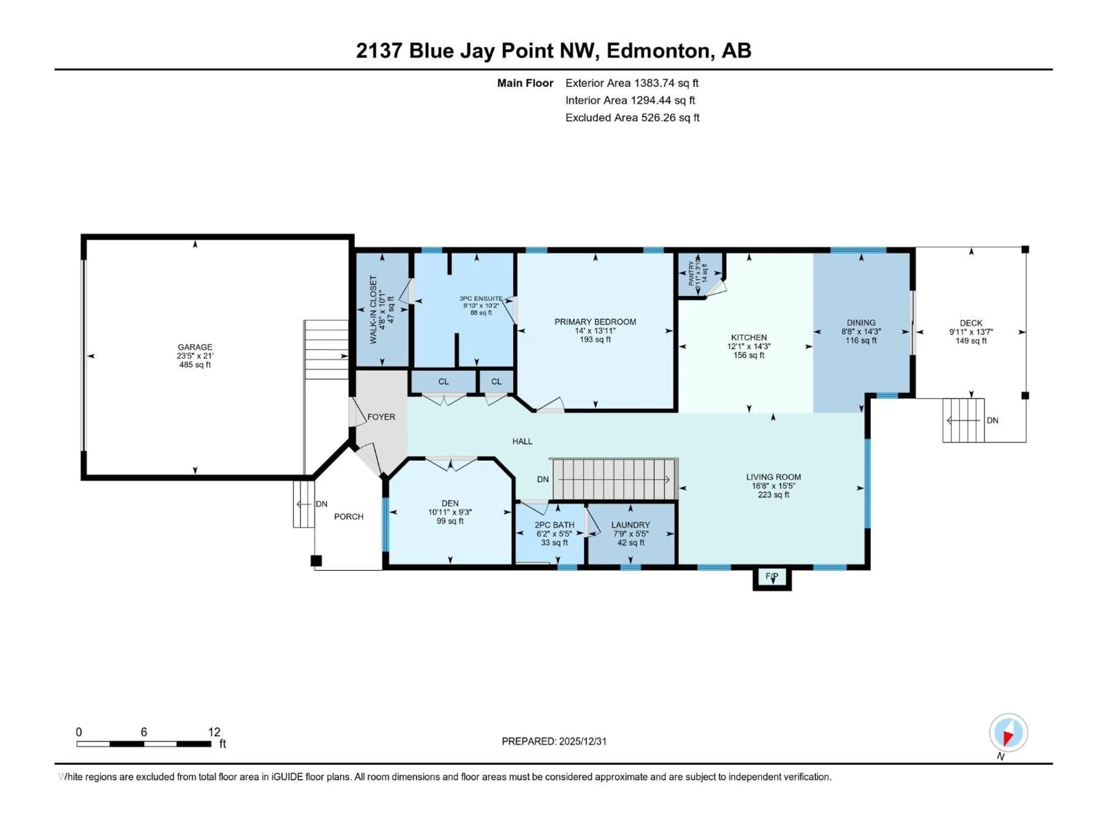 Floor plan for 2137 BLUE JAY PT, Edmonton Alberta T5S0H9