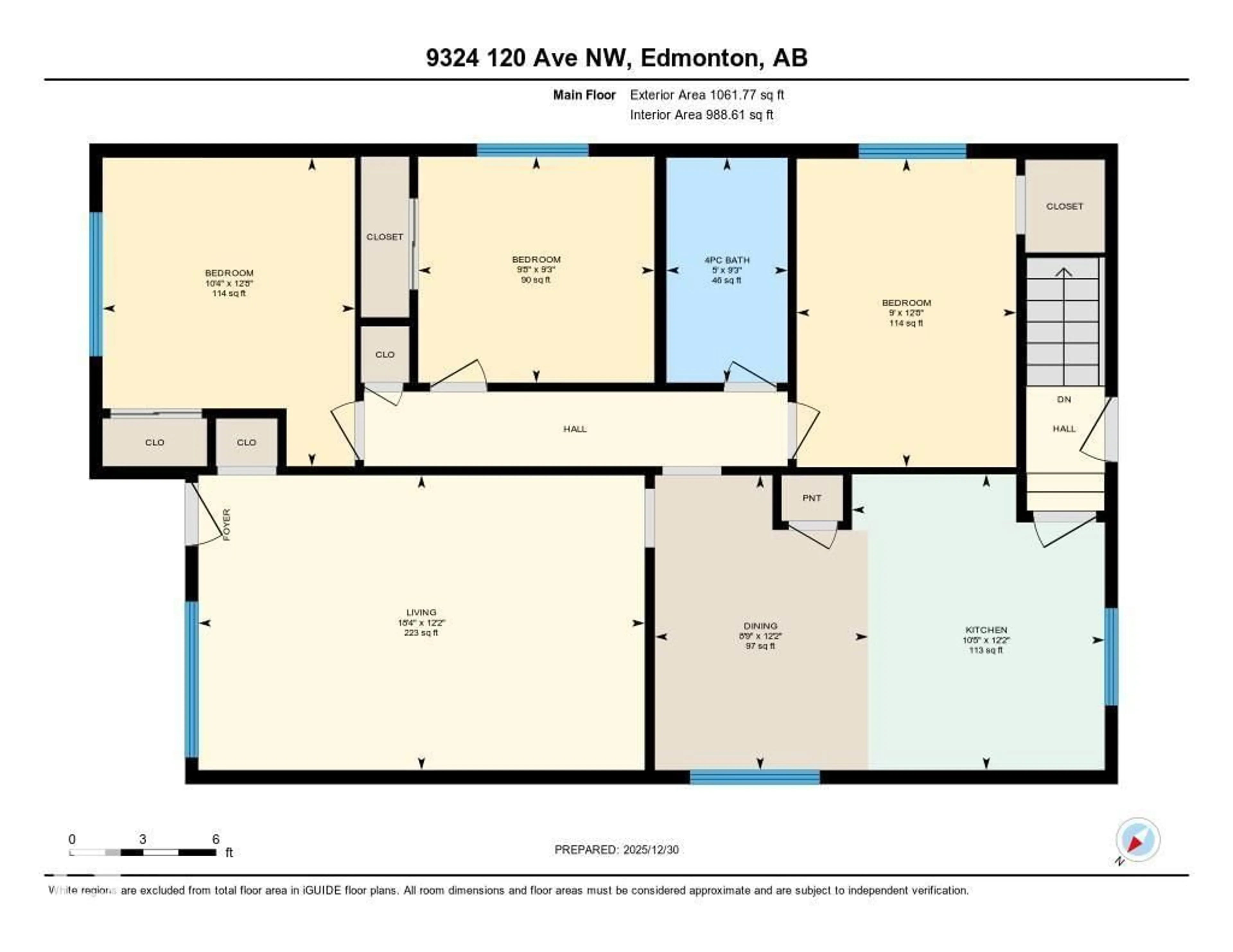 Floor plan for 9324 120 AV, Edmonton Alberta T5G0R6