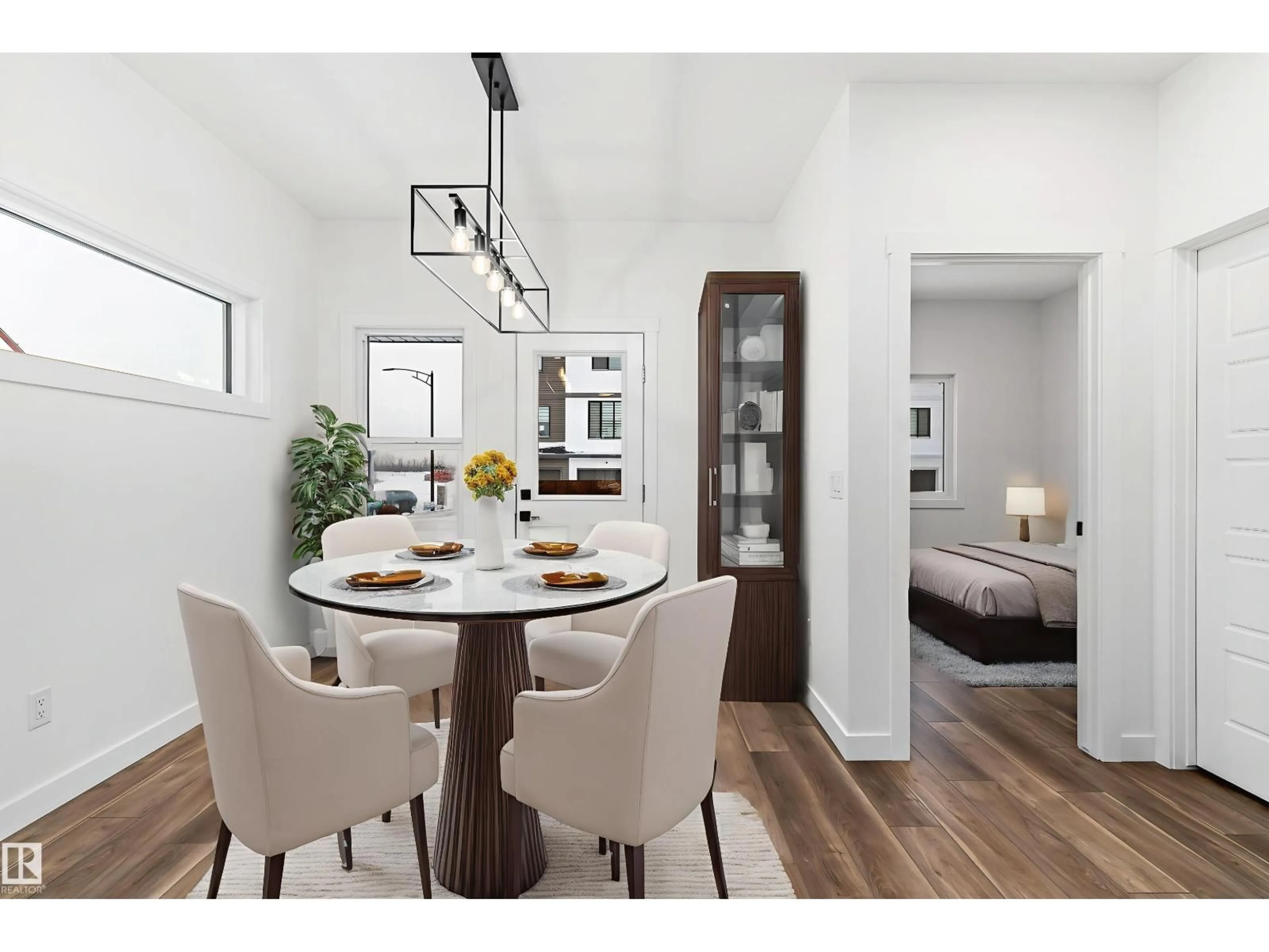 Dining room, wood/laminate floor for 2004 191 ST, Edmonton Alberta T6M3E8