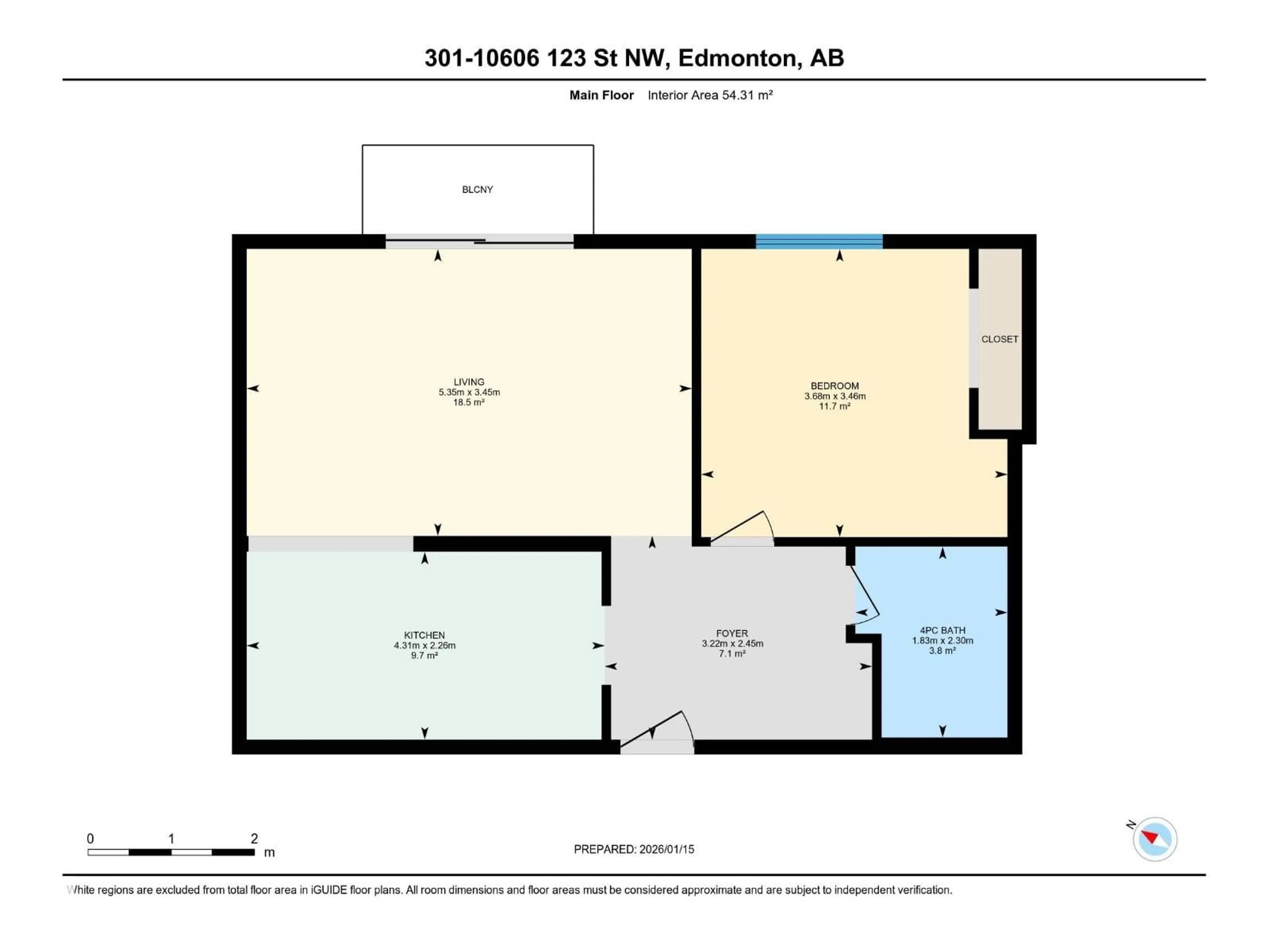 Floor plan for #301 - 10606 123 ST, Edmonton Alberta T5N1P2