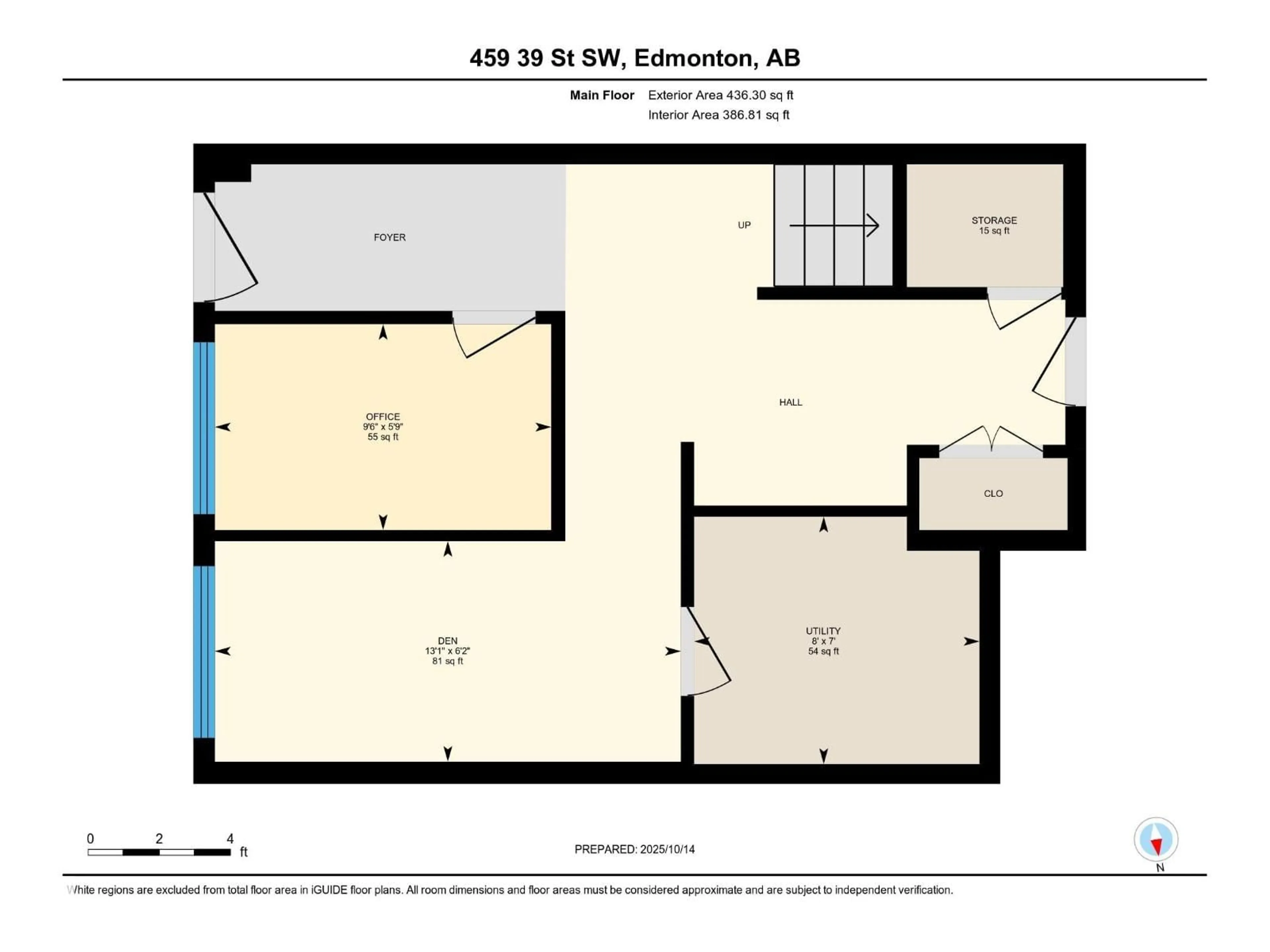 Floor plan for SW - 459 39 ST, Edmonton Alberta T6X2X9