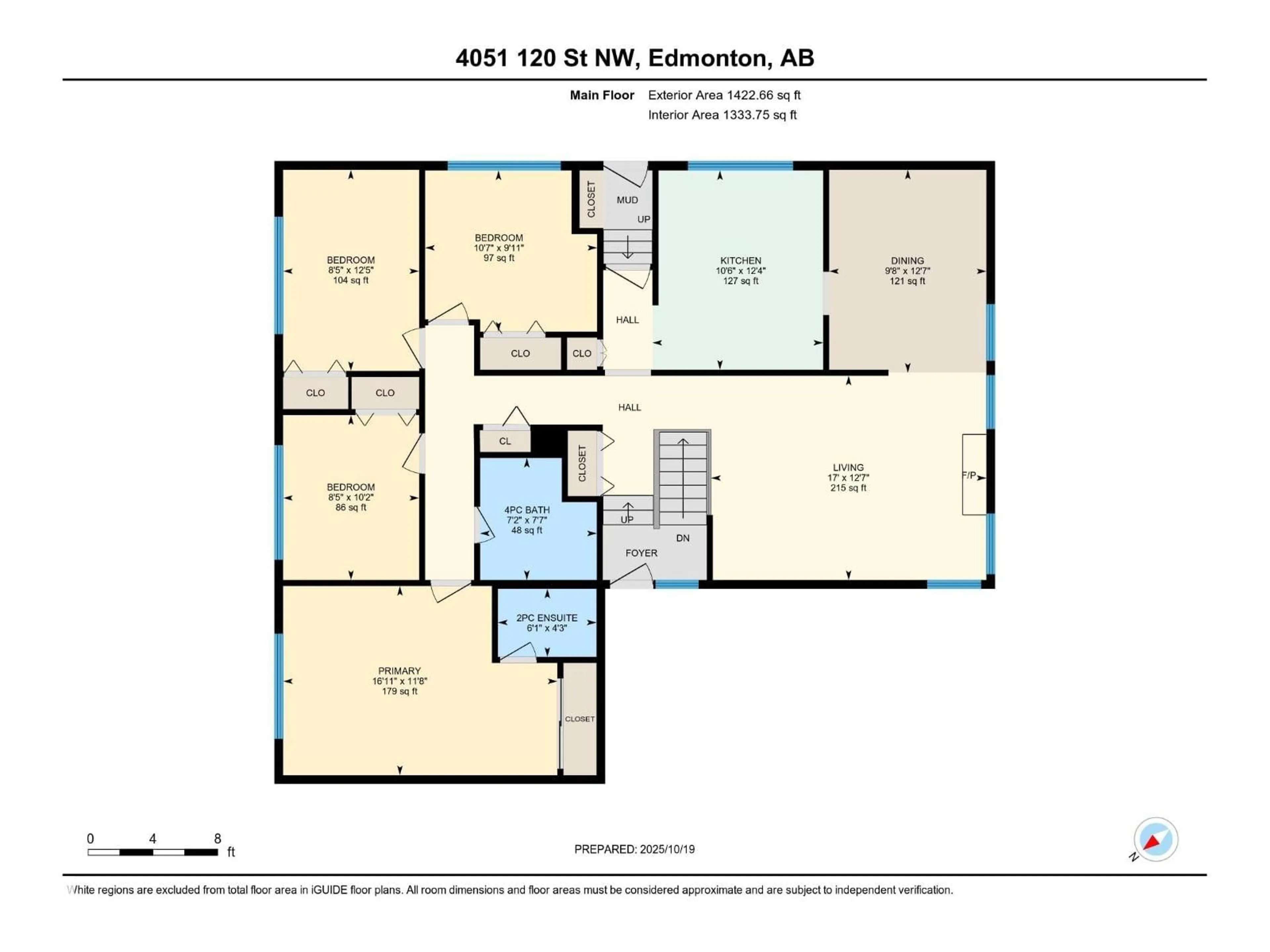 Floor plan for NW - 4051 120 ST, Edmonton Alberta T6J1X7
