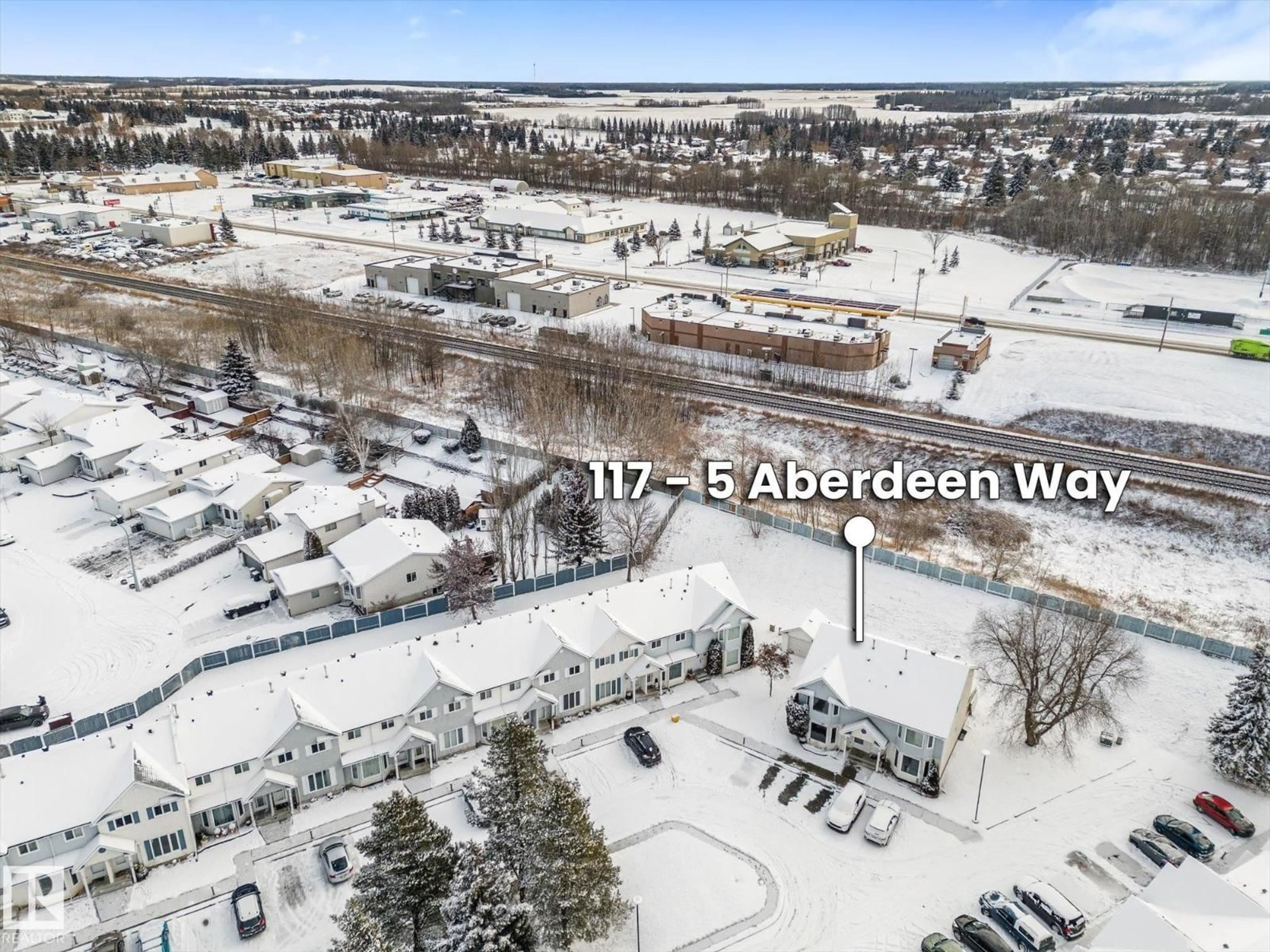 A pic from outside/outdoor area/front of a property/back of a property/a pic from drone, unknown for 5 - 117 ABERDEEN WY, Stony Plain Alberta T7Z1N1