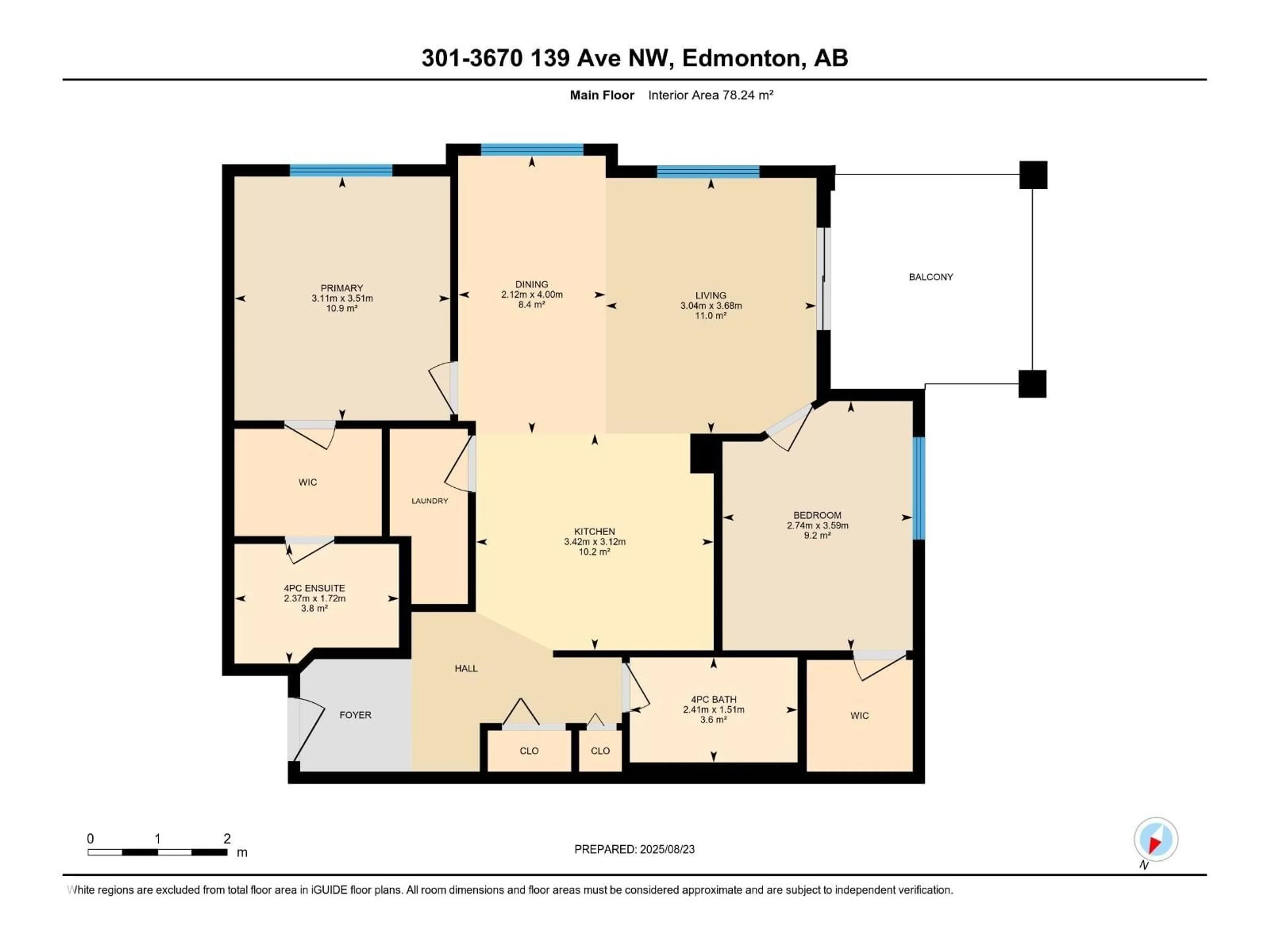 Floor plan for 301 - 3670 139 AV, Edmonton Alberta T5Y3N5