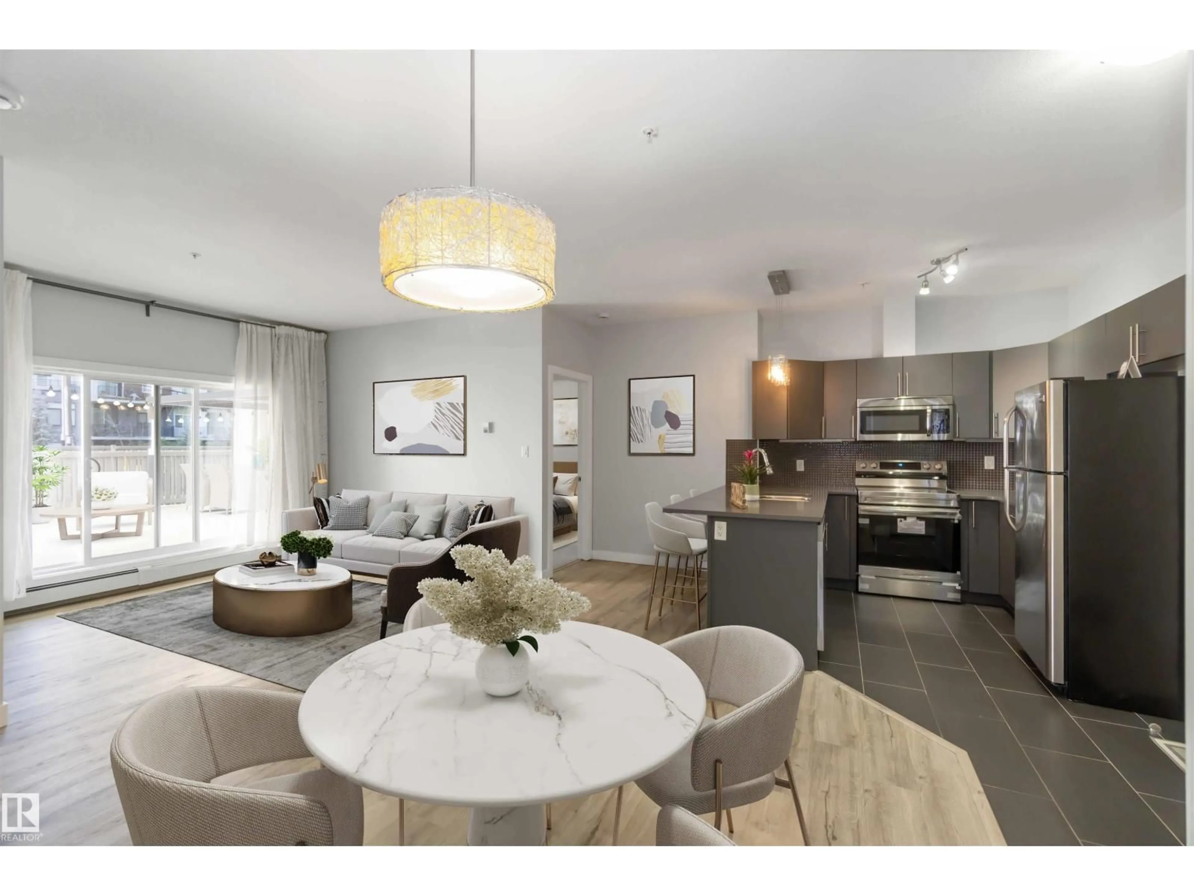 Open concept kitchen, unknown for #107 - 10611 117 ST, Edmonton Alberta T5H0G6