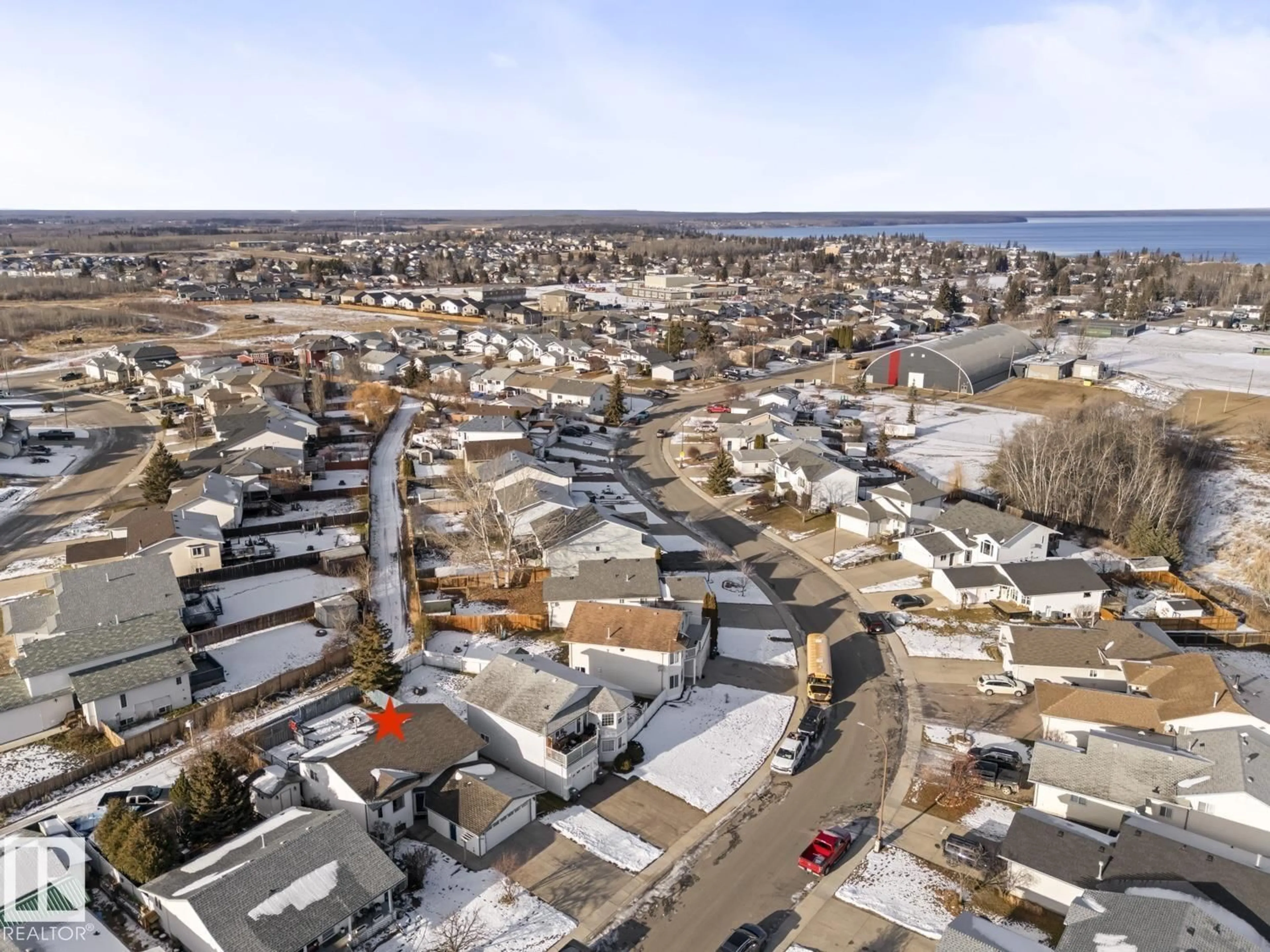 A pic from outside/outdoor area/front of a property/back of a property/a pic from drone, street for 1927 6 ST, Cold Lake Alberta T9M1M3