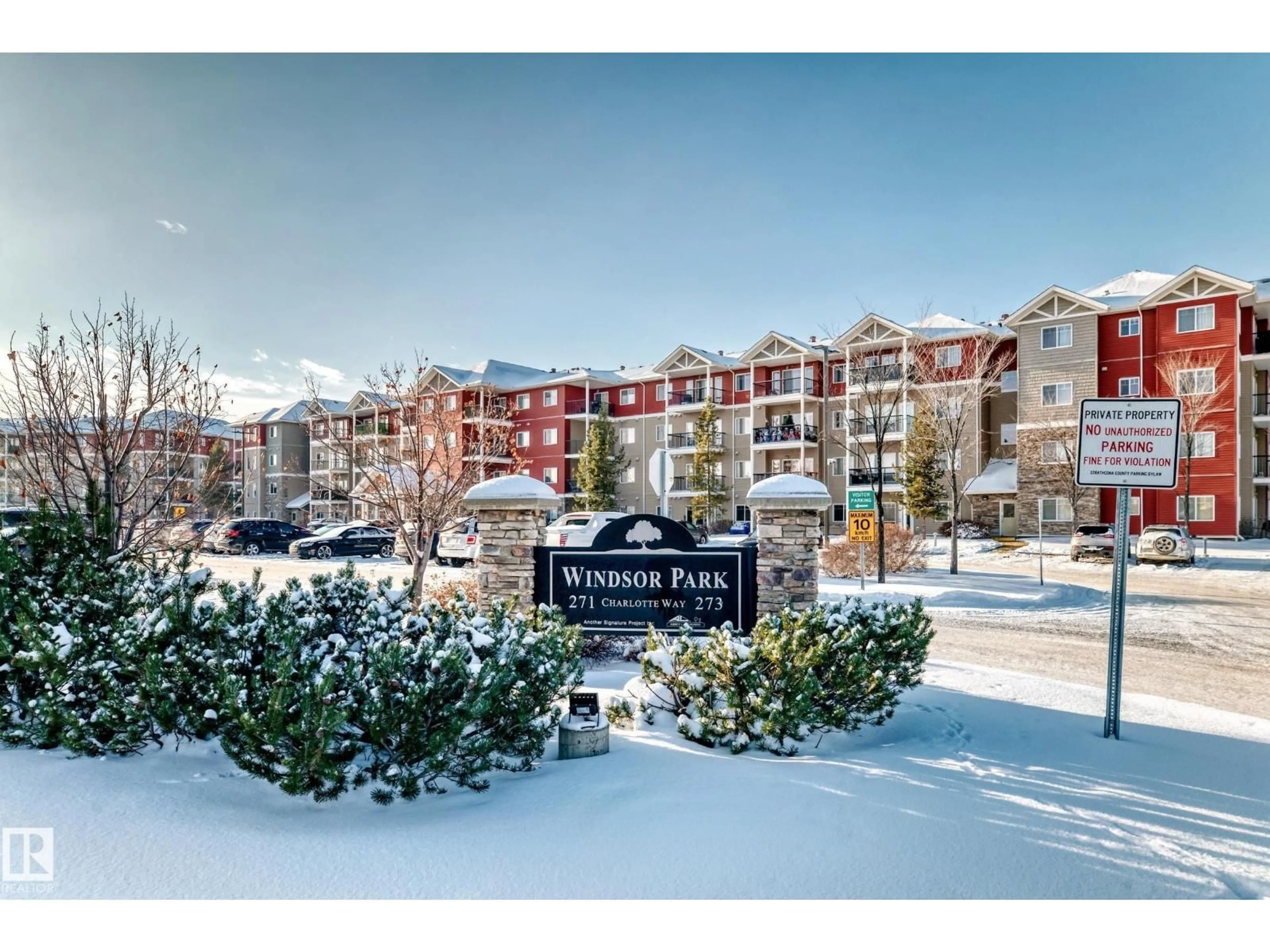 A pic from outside/outdoor area/front of a property/back of a property/a pic from drone, mountain view for #413 - 273 CHARLOTTE WAY, Sherwood Park Alberta T8H0N9