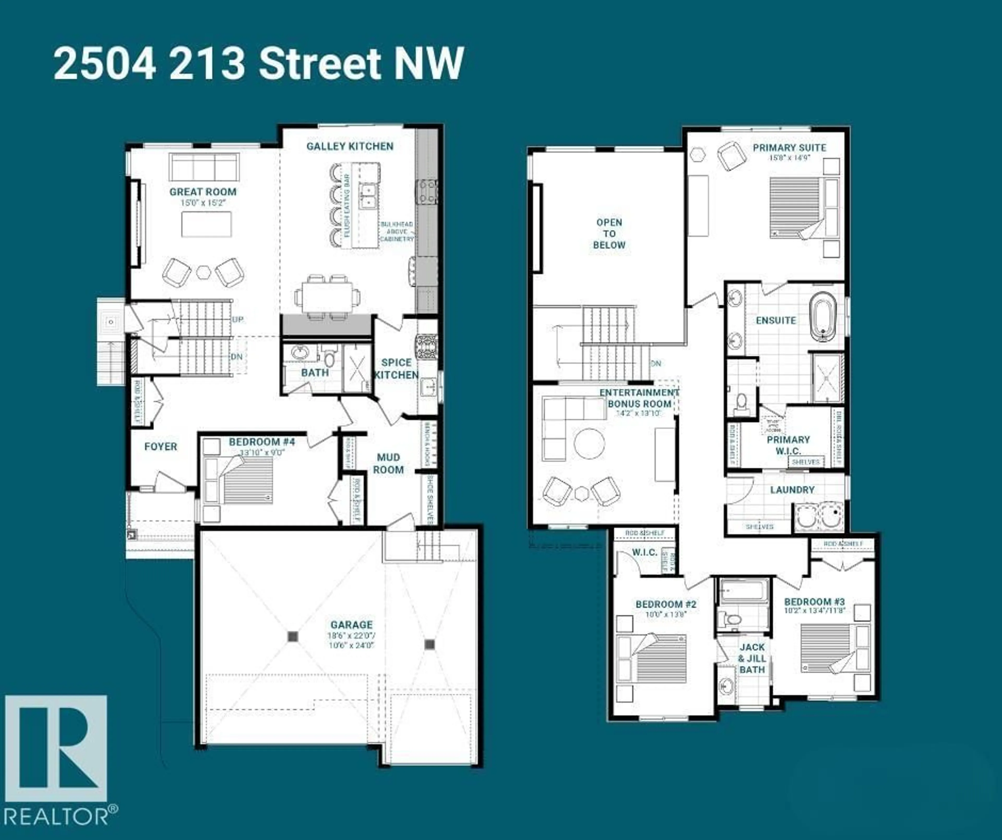 Floor plan for NW - 2504 213 ST, Edmonton Alberta T6M3H3