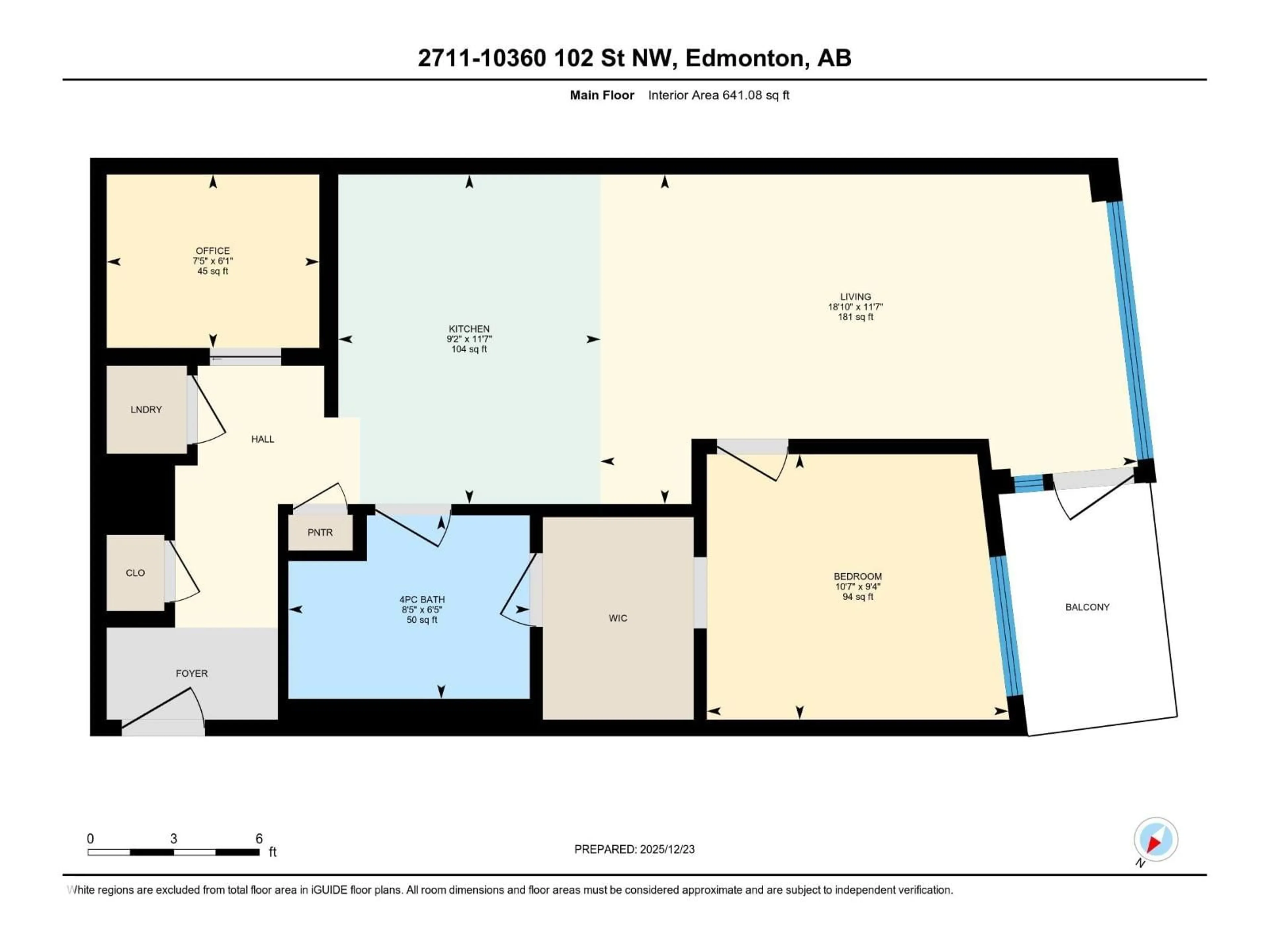 Floor plan for 10360 - 2711 102 ST, Edmonton Alberta T5J0K6