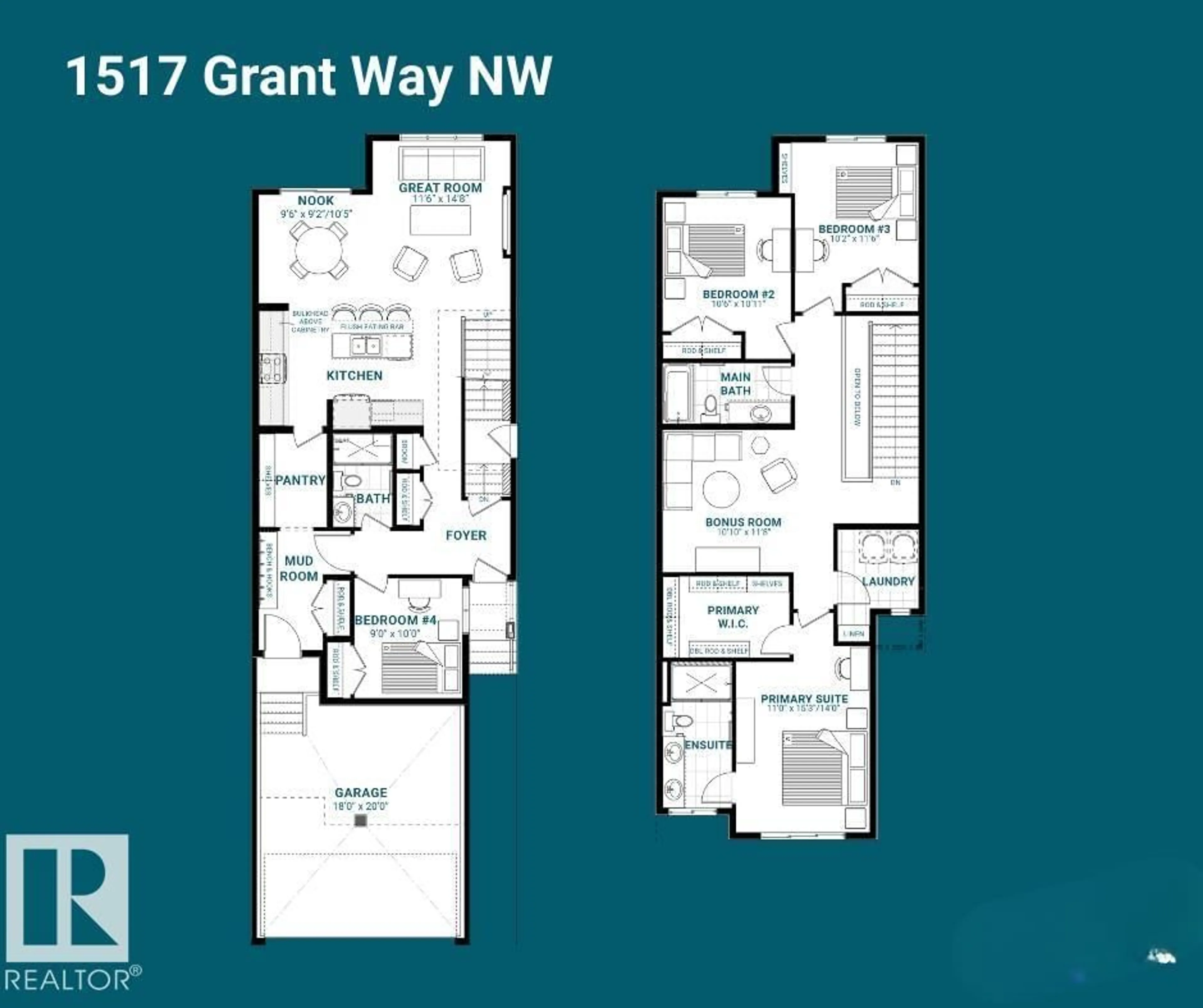 Floor plan for 1517 GRANT WY, Edmonton Alberta T5T6M9