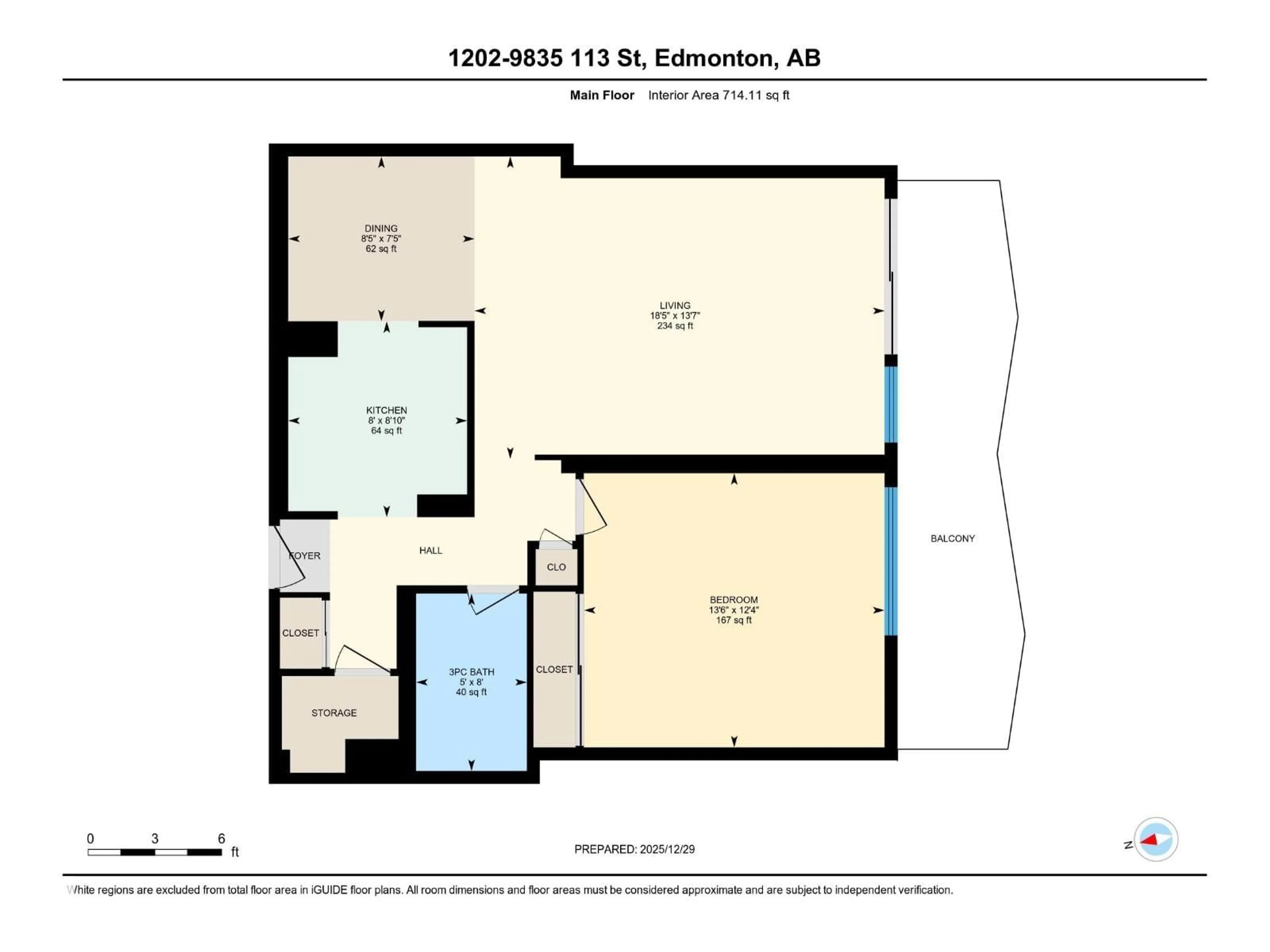 Floor plan for 9835 - 1202 113 ST, Edmonton Alberta T5K1N4