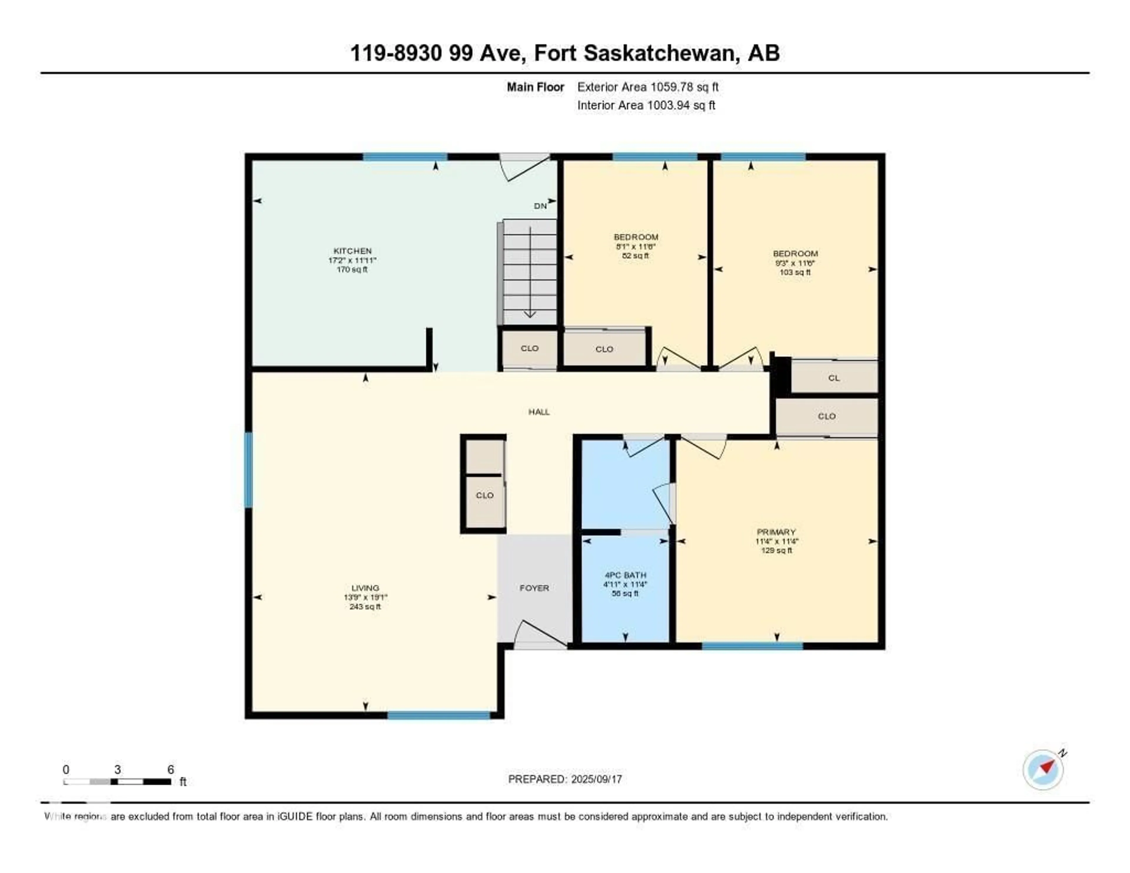 Floor plan for 119 8930 99 AV, Fort Saskatchewan Alberta T8L3L1
