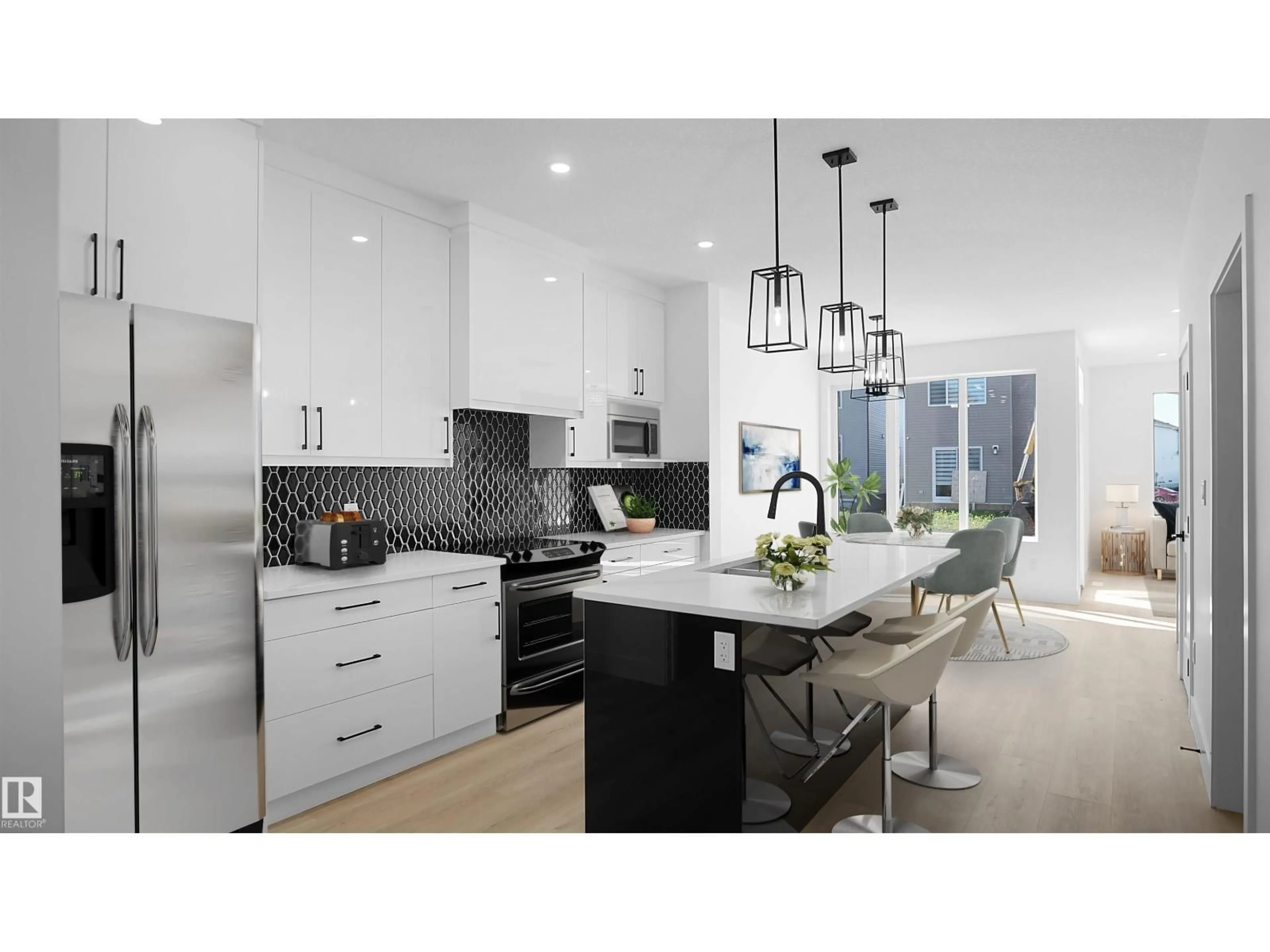 Contemporary kitchen, ceramic/tile floor for 711 31 AV, Edmonton Alberta T6T2V6