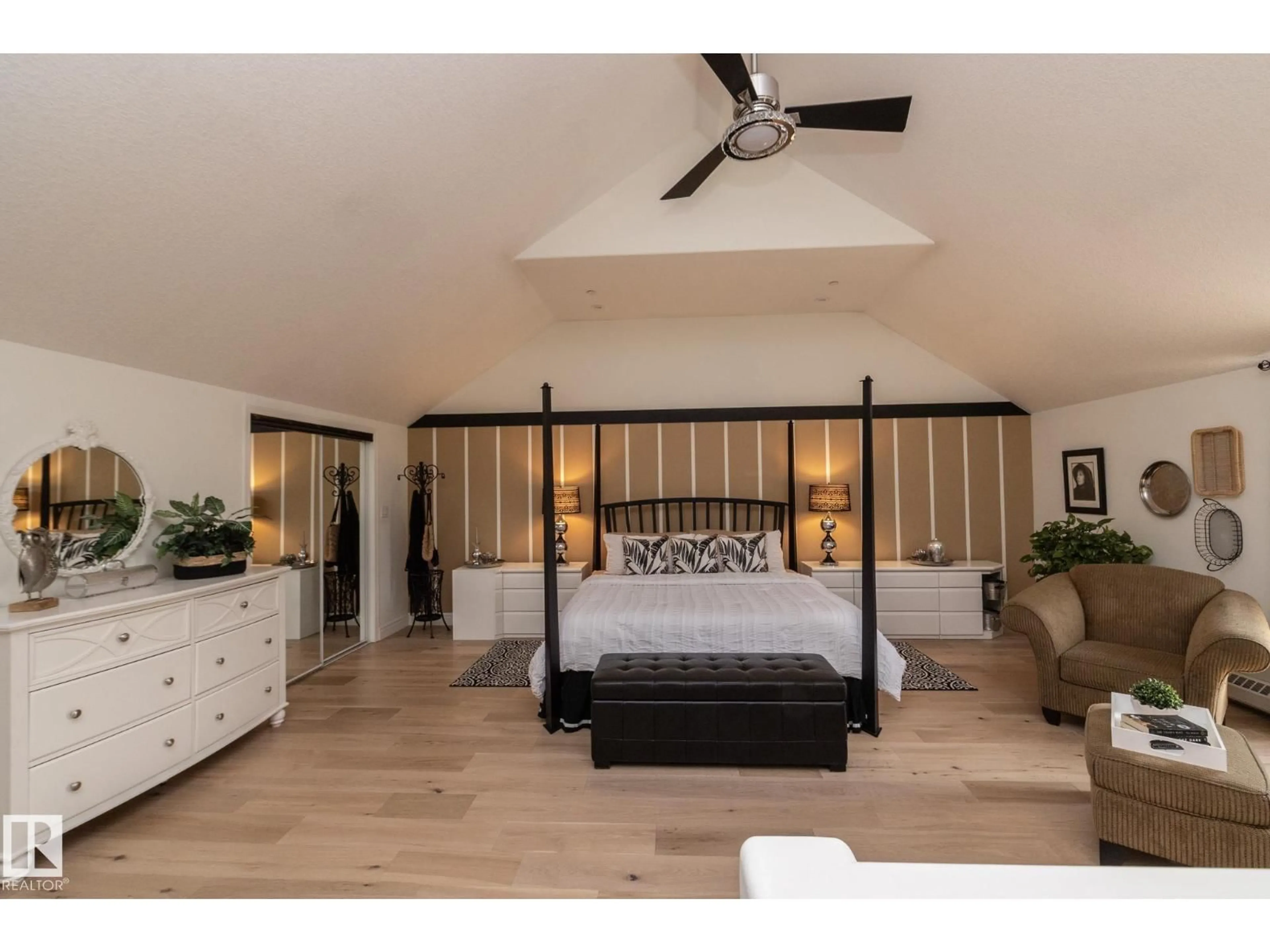 Bedroom with bed, wood/laminate floor for #304 - 14 MISSION AV, St. Albert Alberta T8N1H4