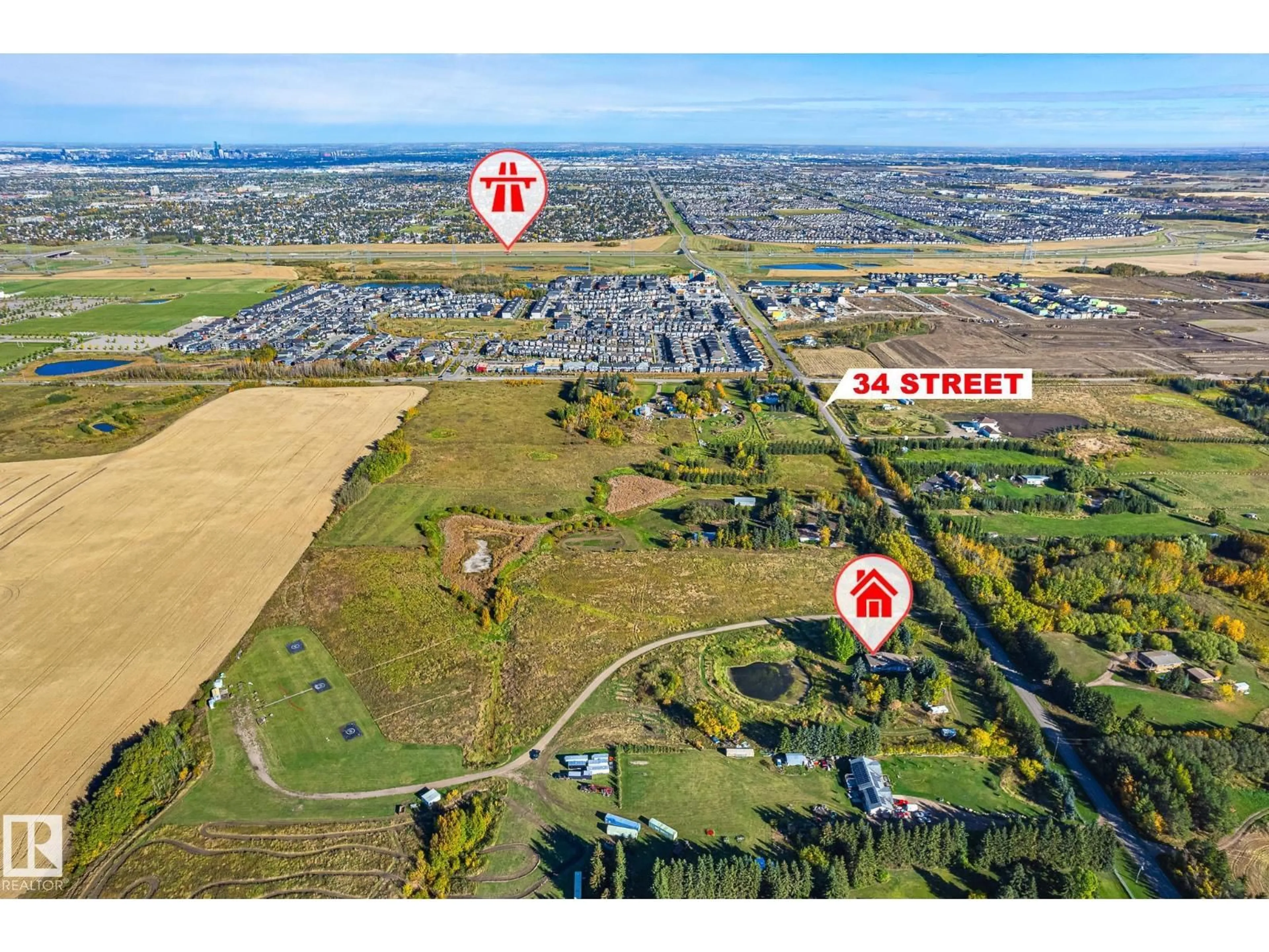 A pic from outside/outdoor area/front of a property/back of a property/a pic from drone, street for SW - 1450 34 ST, Edmonton Alberta T6X1A5