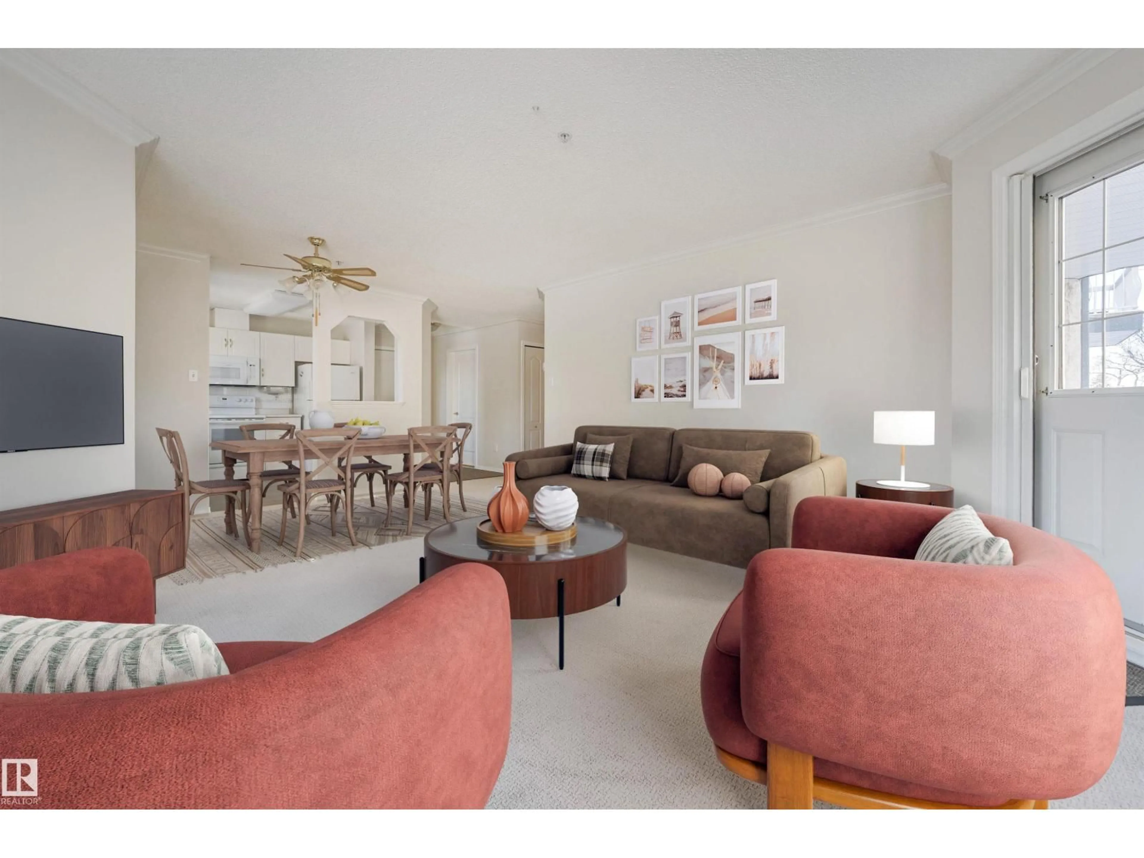 Living room with furniture, unknown for 205 13450 114 AV NW, Edmonton Alberta T5M4C4