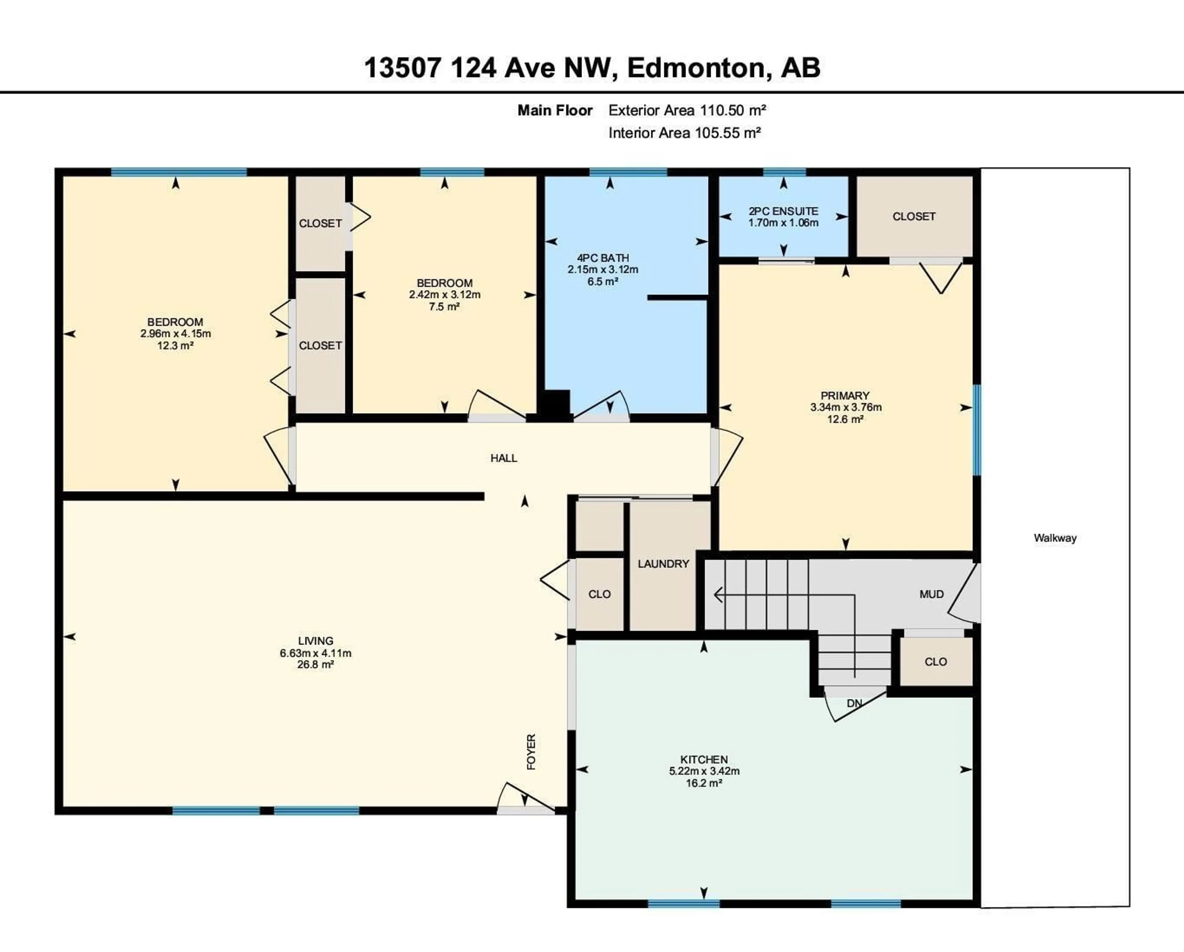 Floor plan for 13507 124 AV, Edmonton Alberta T5L3A7