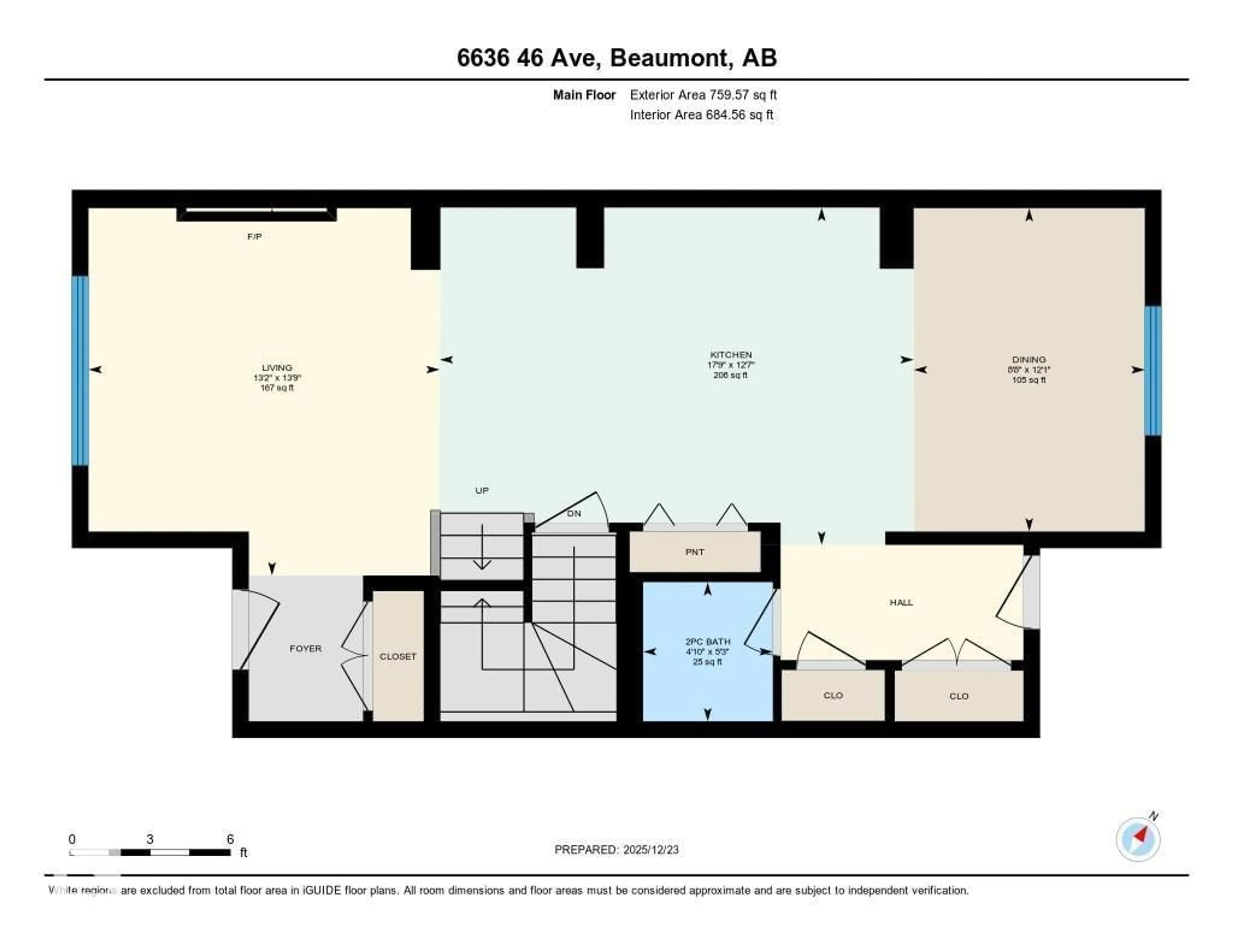 Floor plan for 6636 46 AV, Beaumont Alberta T4X2Z4