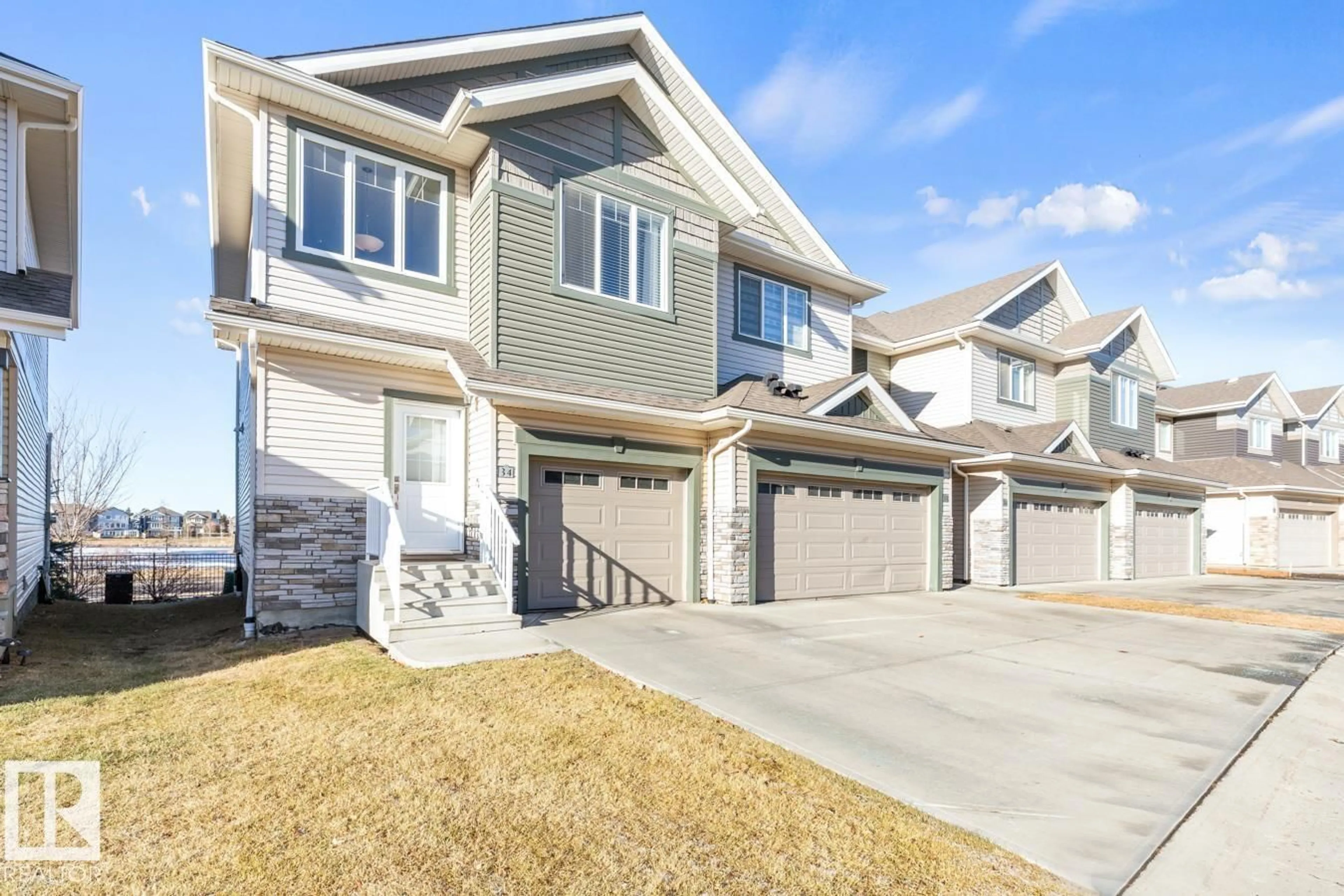 Home with vinyl exterior material, street for #34 - 4835 WRIGHT DR, Edmonton Alberta T6W3T2