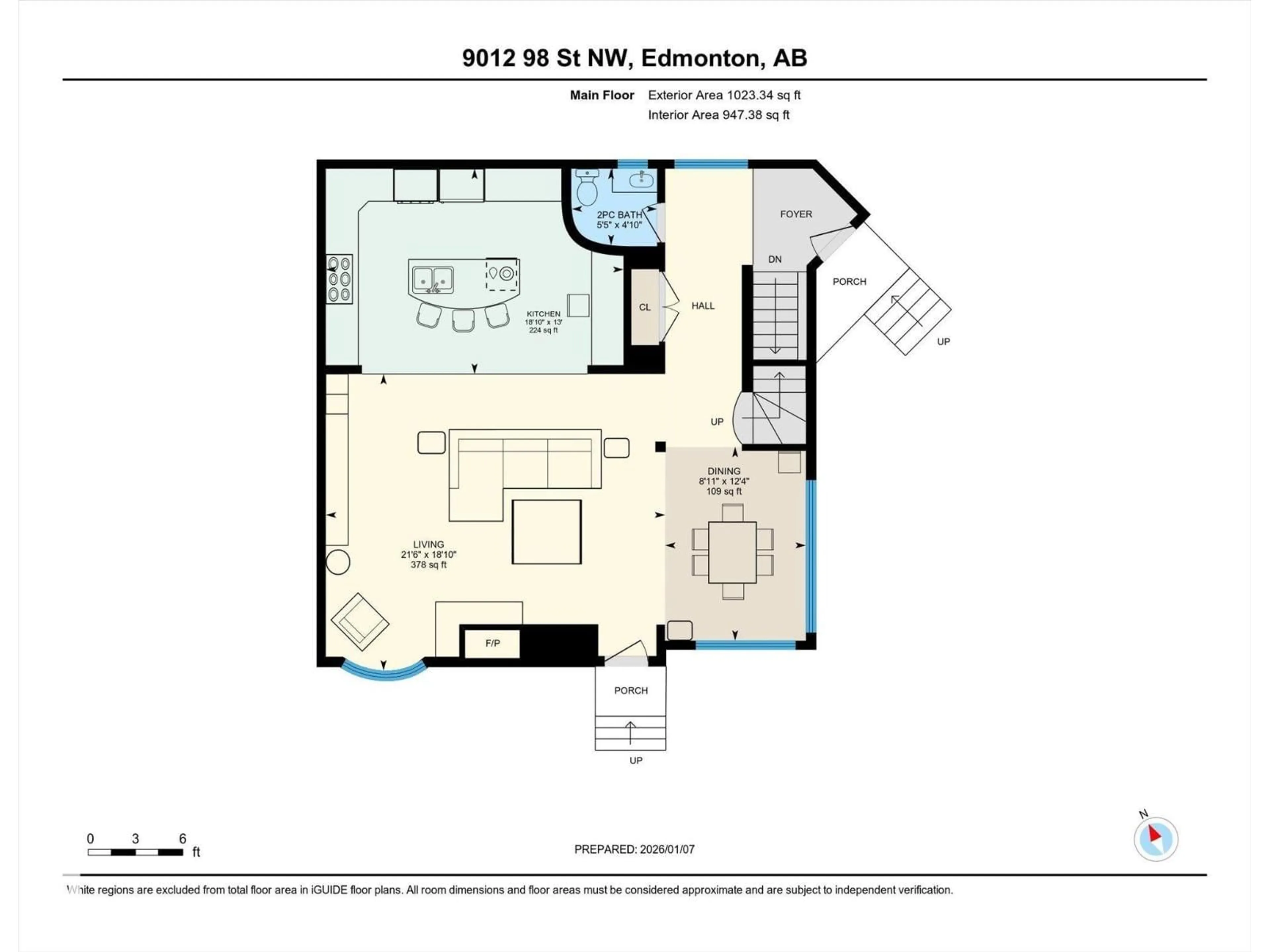 Floor plan for NW - 9012 98 ST, Edmonton Alberta T6E3M5