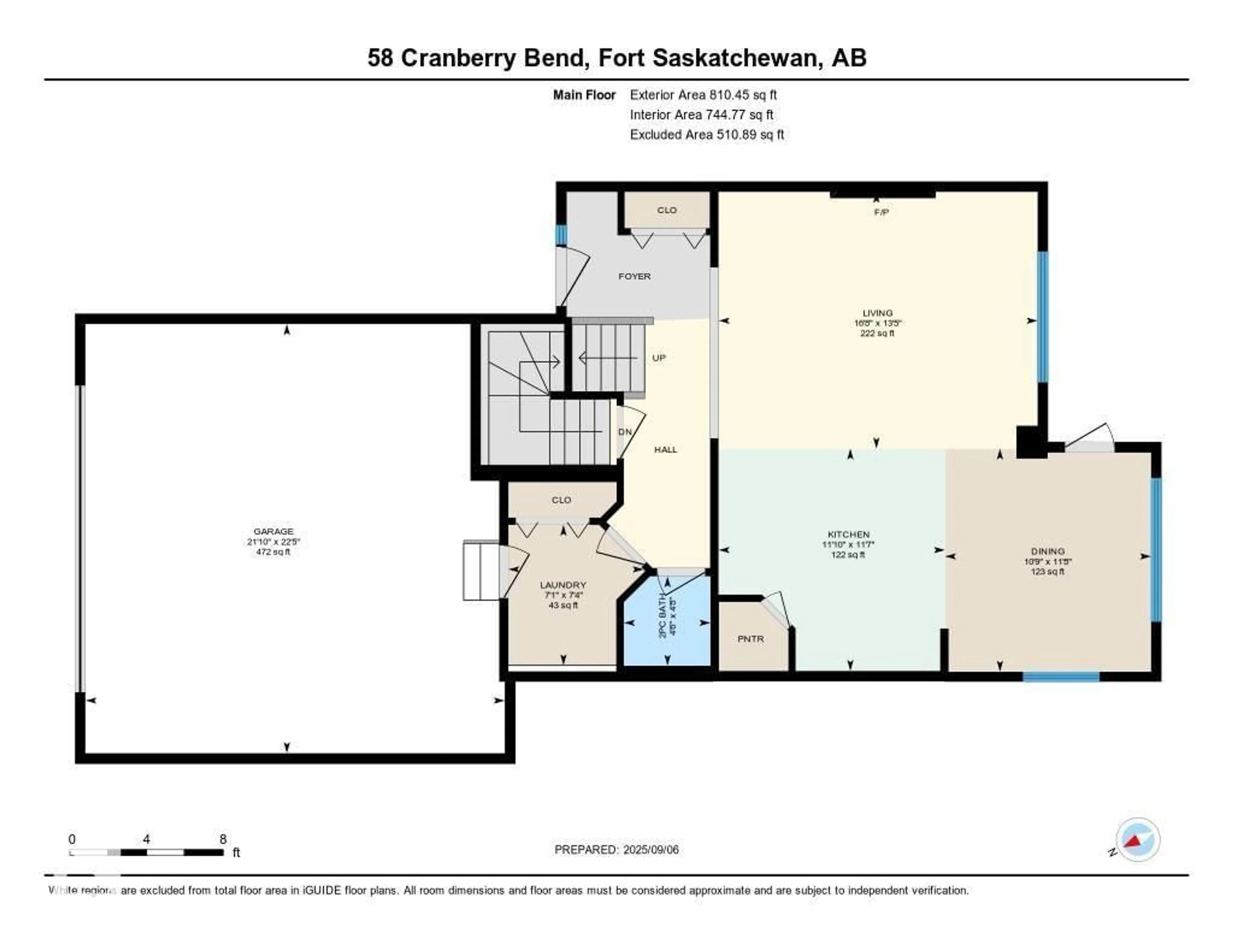 Floor plan for 58 CRANBERRY BN, Fort Saskatchewan Alberta T8L0H2