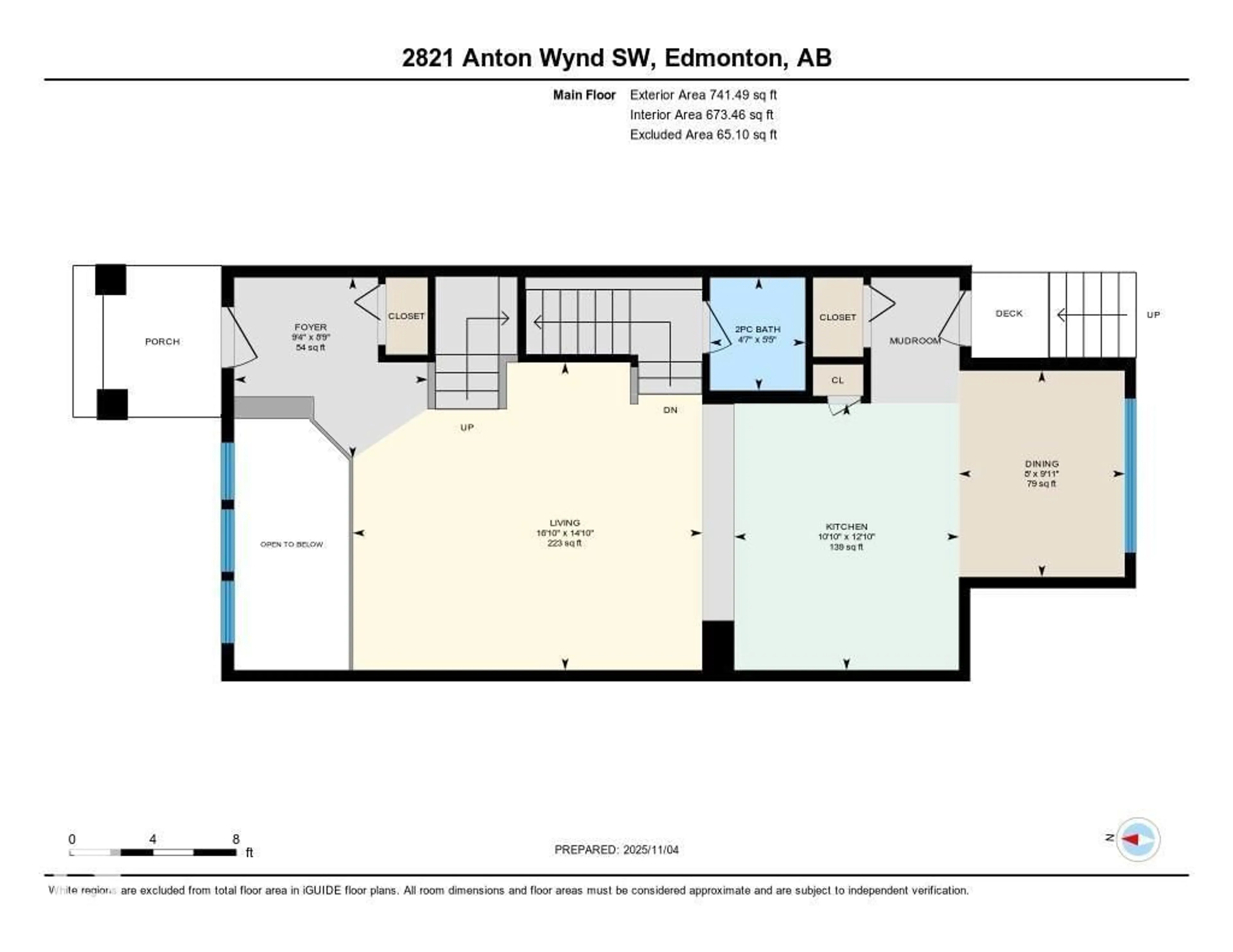 Floor plan for SW - 2821 ANTON WD, Edmonton Alberta T6W4B1