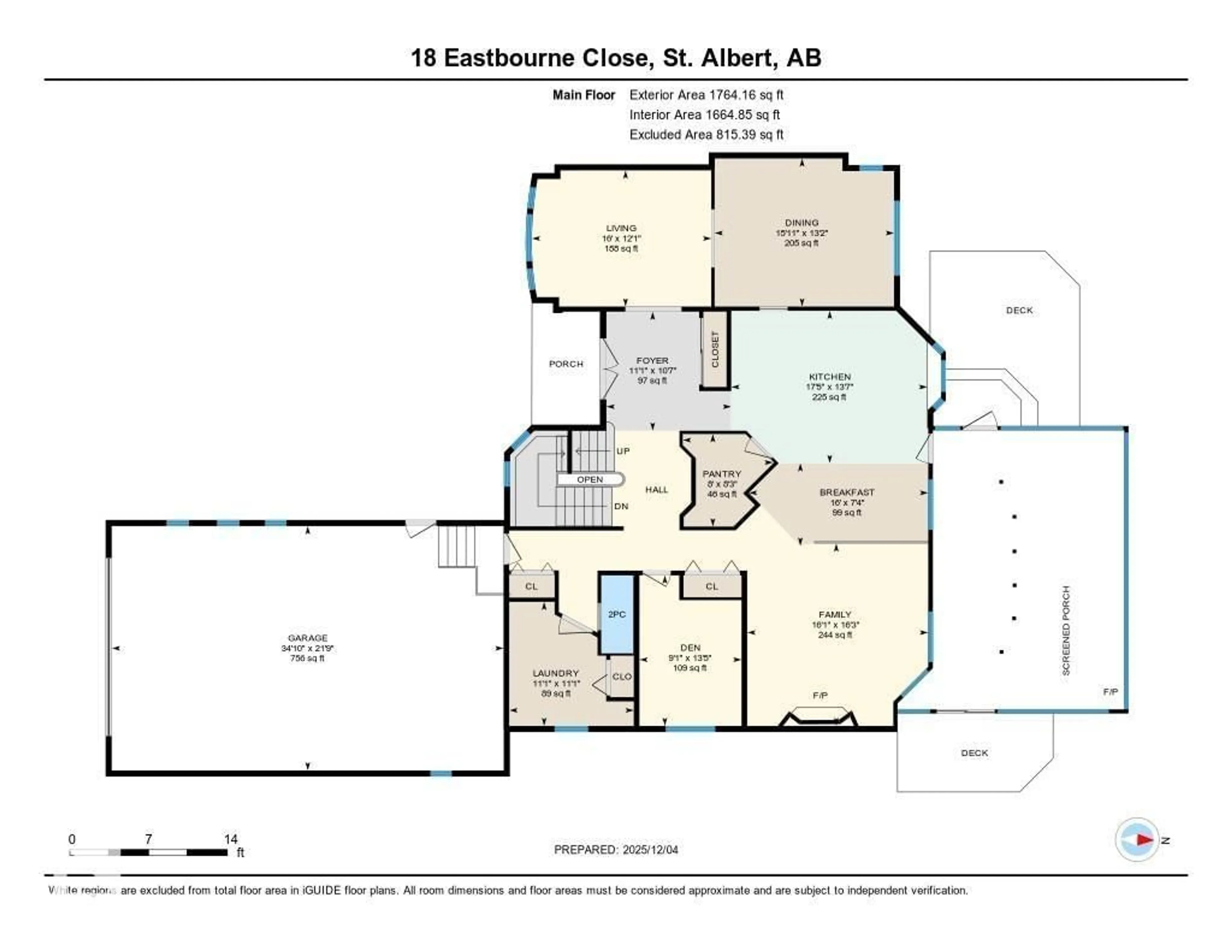 Floor plan for 18 EASTBOURNE CL, St. Albert Alberta T8N5N5