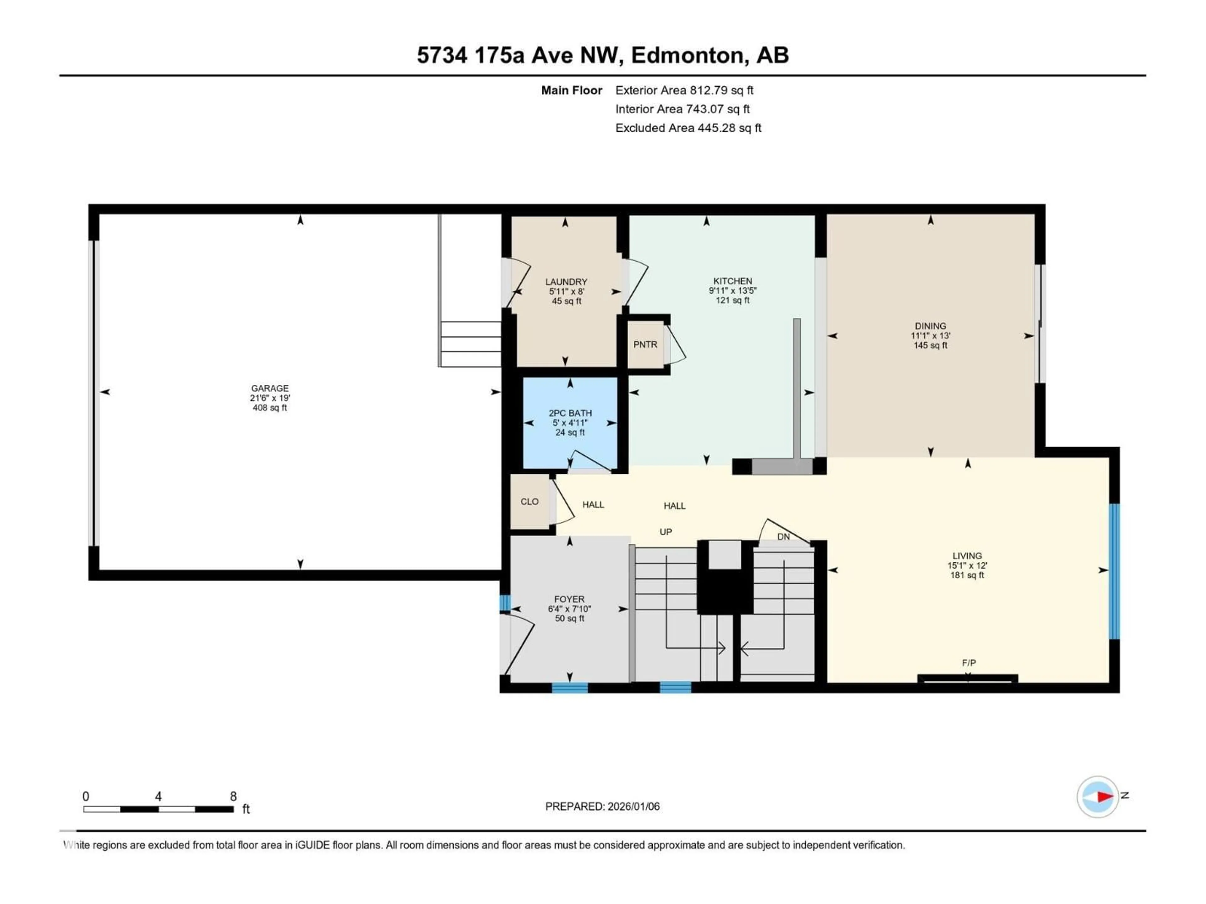 Floor plan for 5734 175AAVE NW, Edmonton Alberta T5Y0T7