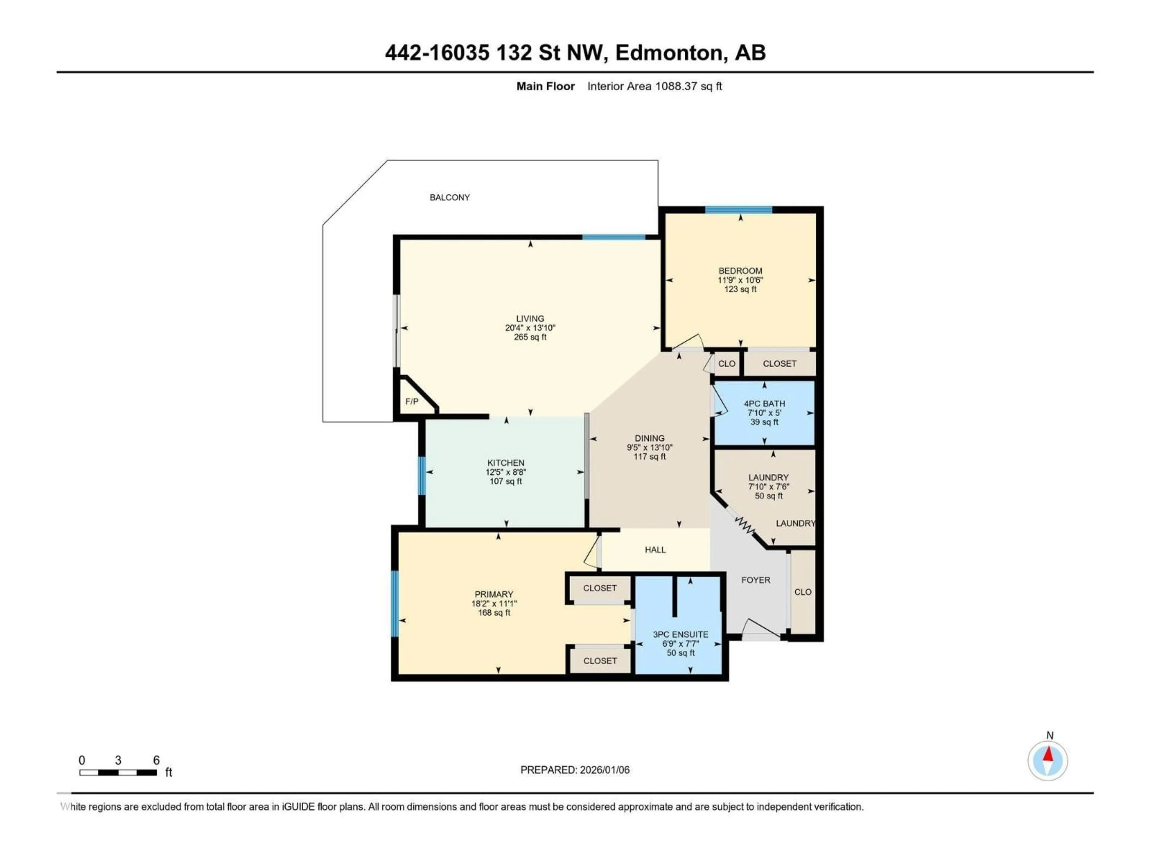 Floor plan for #442 - 16035 132 ST, Edmonton Alberta T6V0B4