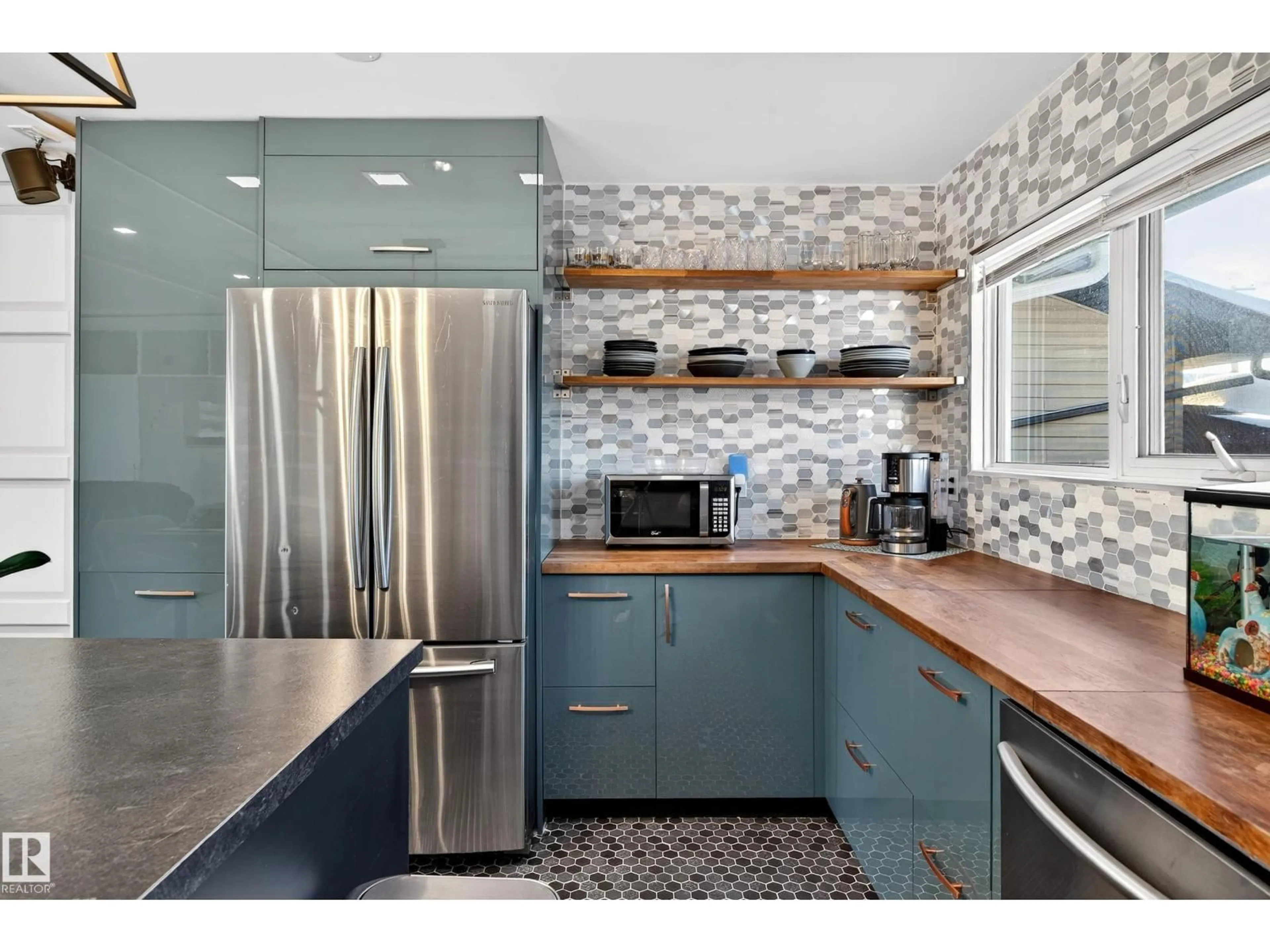 Contemporary kitchen, ceramic/tile floor for NW - 13028 81 ST, Edmonton Alberta T5C1N4