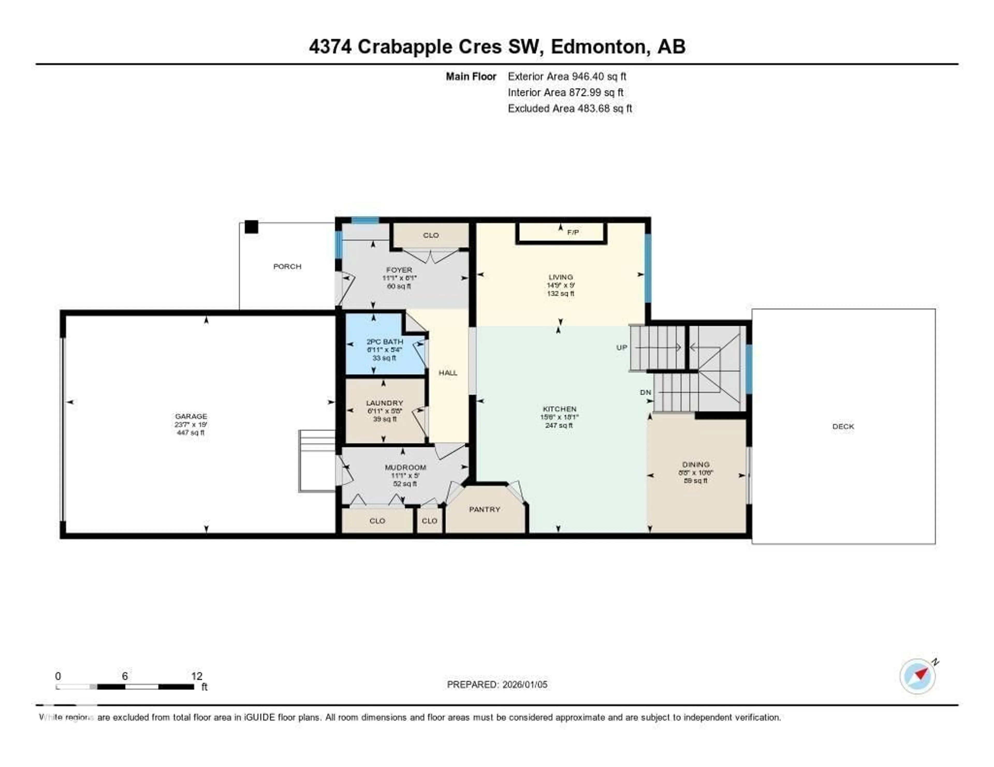Floor plan for 4374 CRABAPPLE CR, Edmonton Alberta T6X0X9