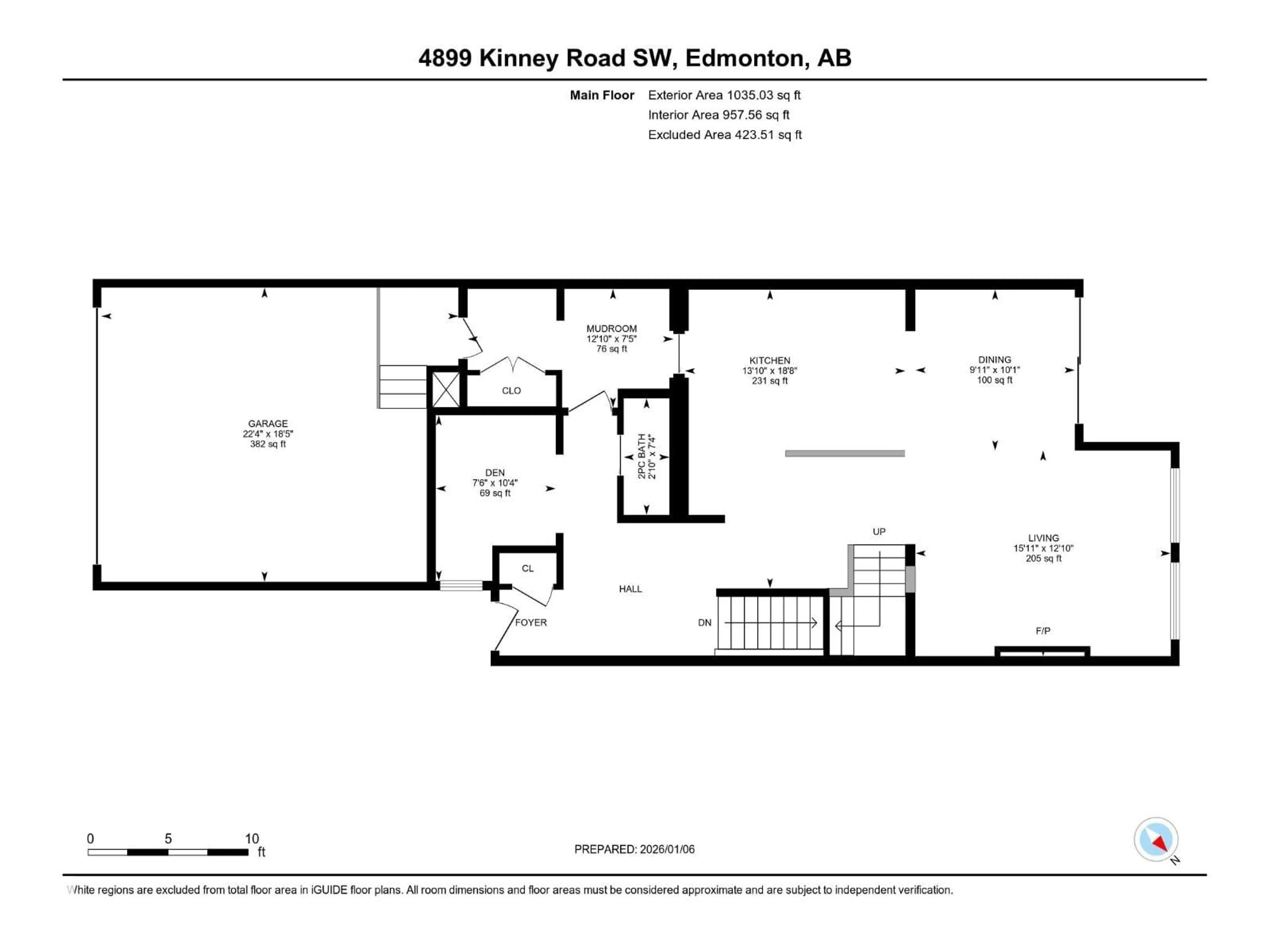 Floor plan for 4899 KINNEY RD, Edmonton Alberta T6W5G9
