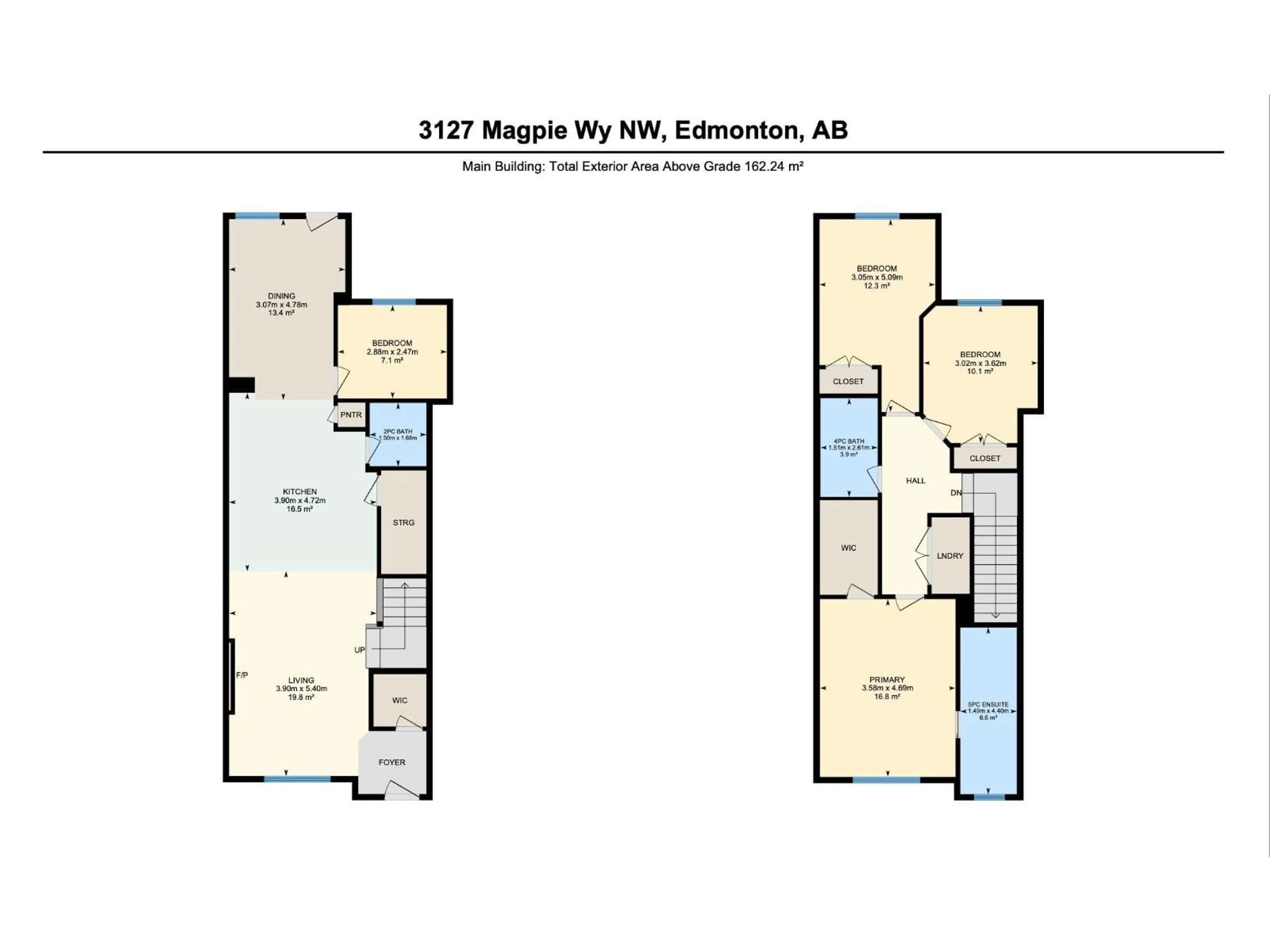 Floor plan for 3127 MAGPIE WY, Edmonton Alberta T5S0V3