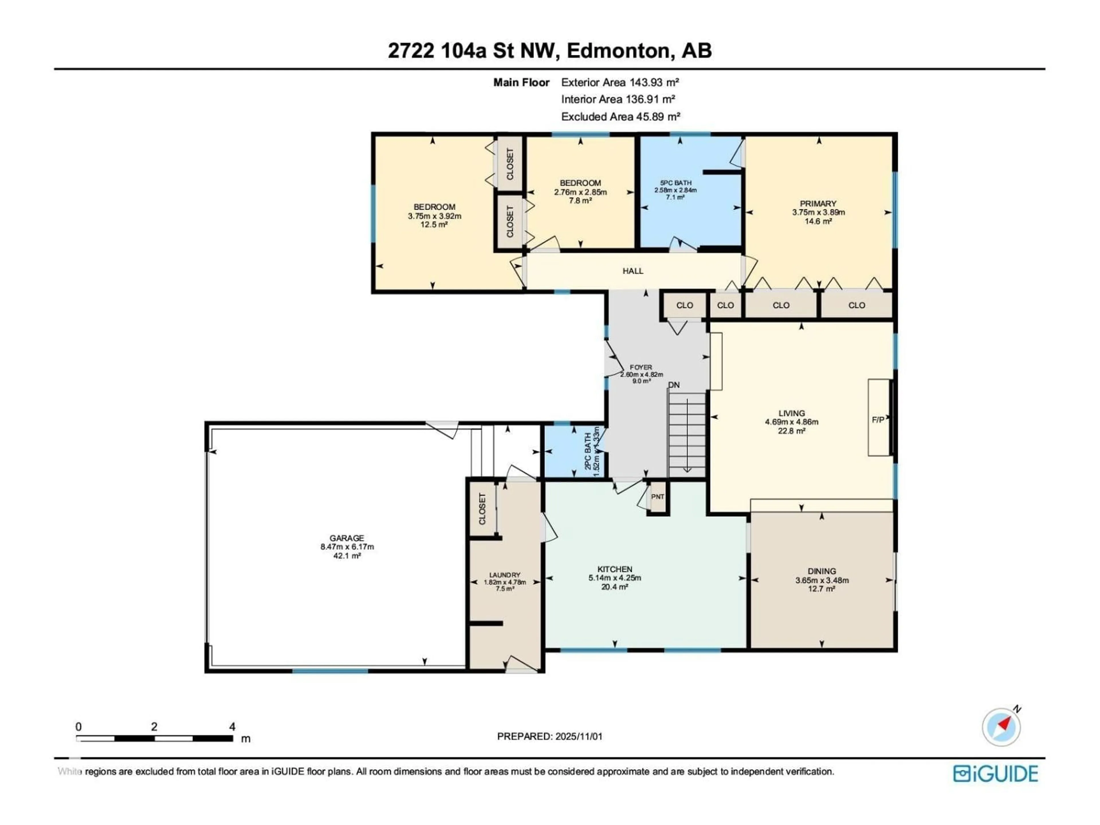 Floor plan for NW - 2722 104A ST, Edmonton Alberta T6J4C3