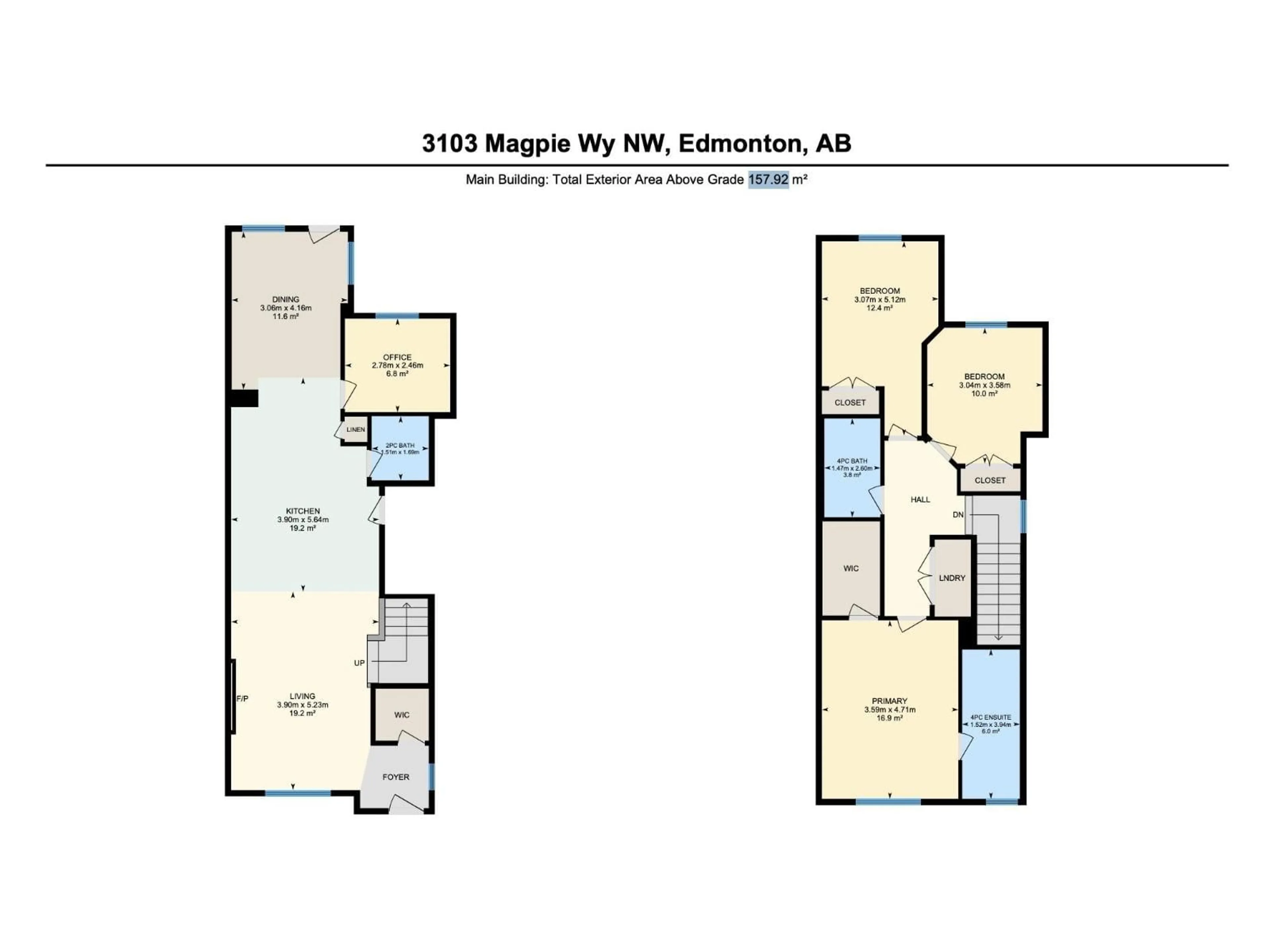 Floor plan for 3103 MAGPIE WY, Edmonton Alberta T5S0V3
