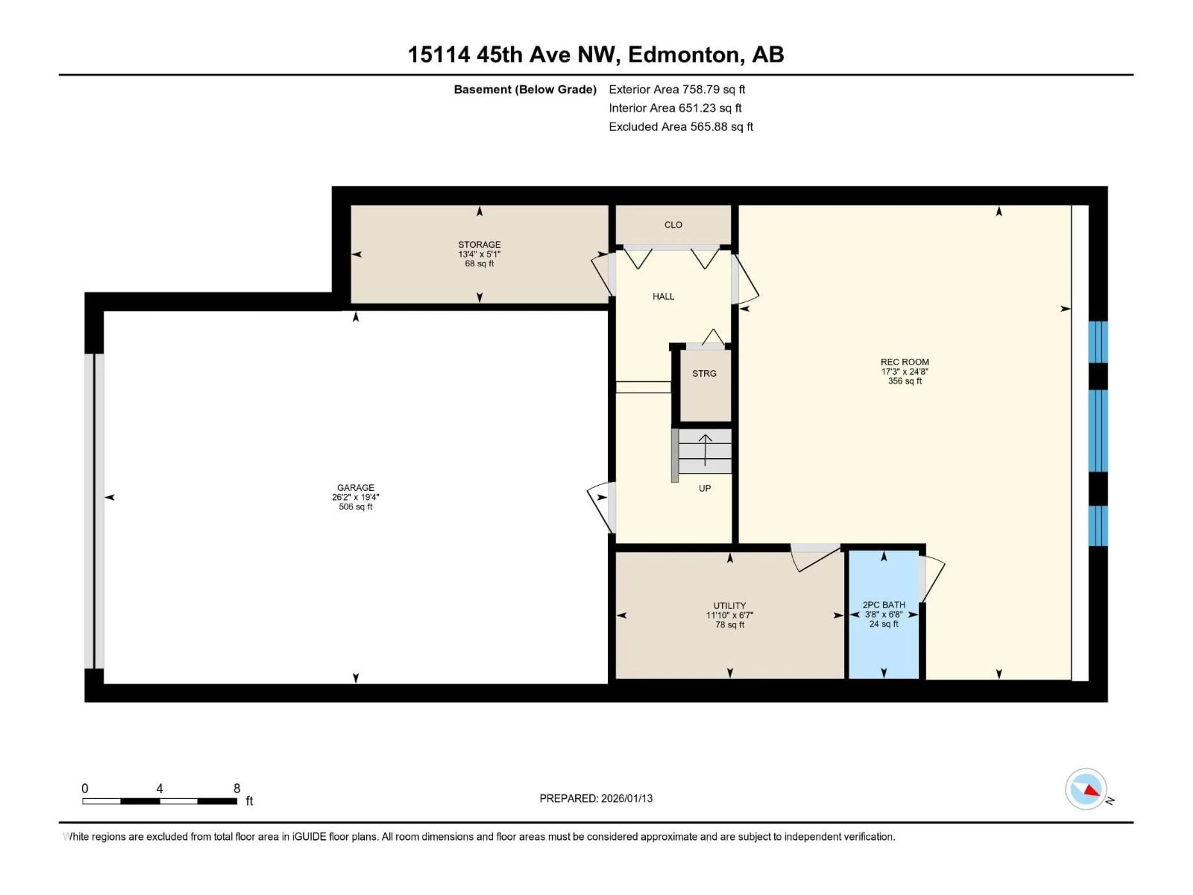 Floor plan for NW - 15114 45 AV, Edmonton Alberta T6H5L1