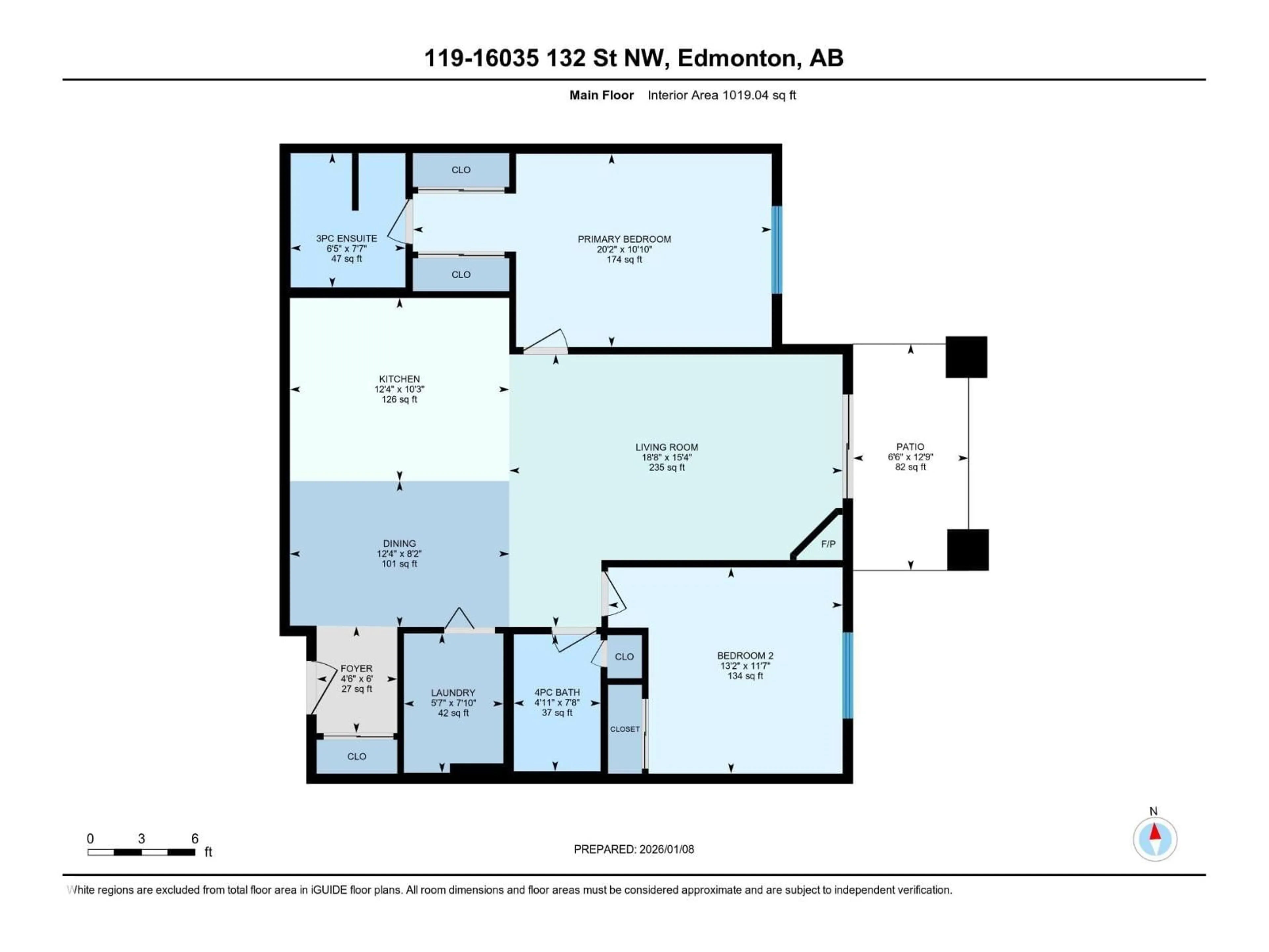 Floor plan for NW - 119 16035 132 ST, Edmonton Alberta T6V0B4