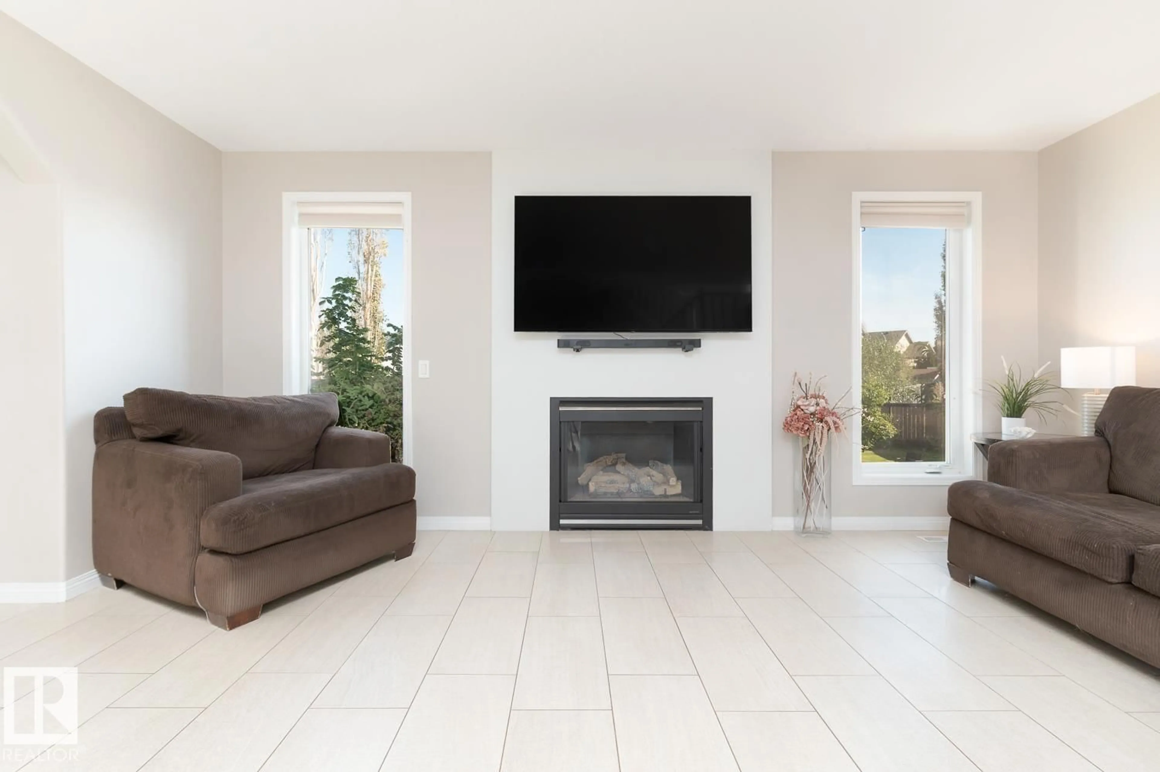 Living room with furniture, ceramic/tile floor for 29 HANEY LD, Spruce Grove Alberta T7X0A2