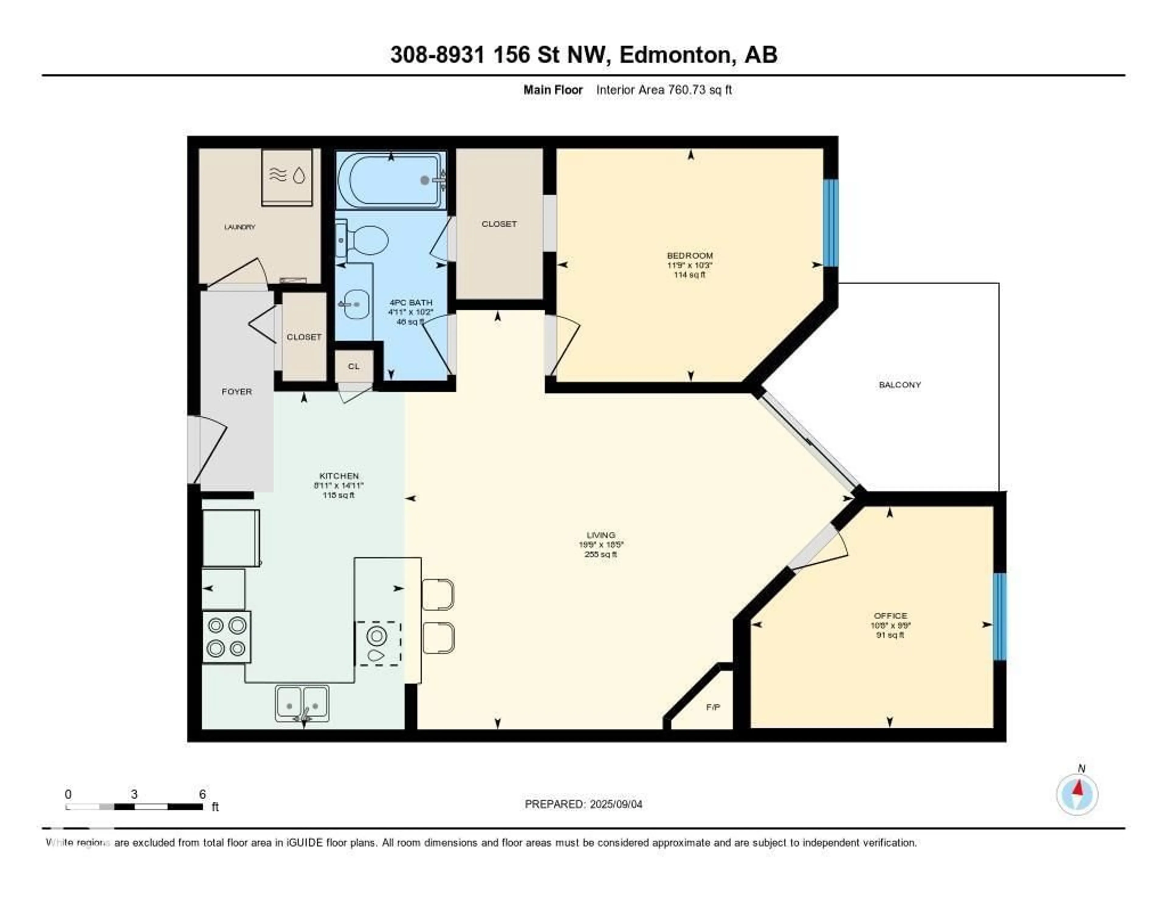 Floor plan for #308 - 8931 156 ST, Edmonton Alberta T5R1Y6