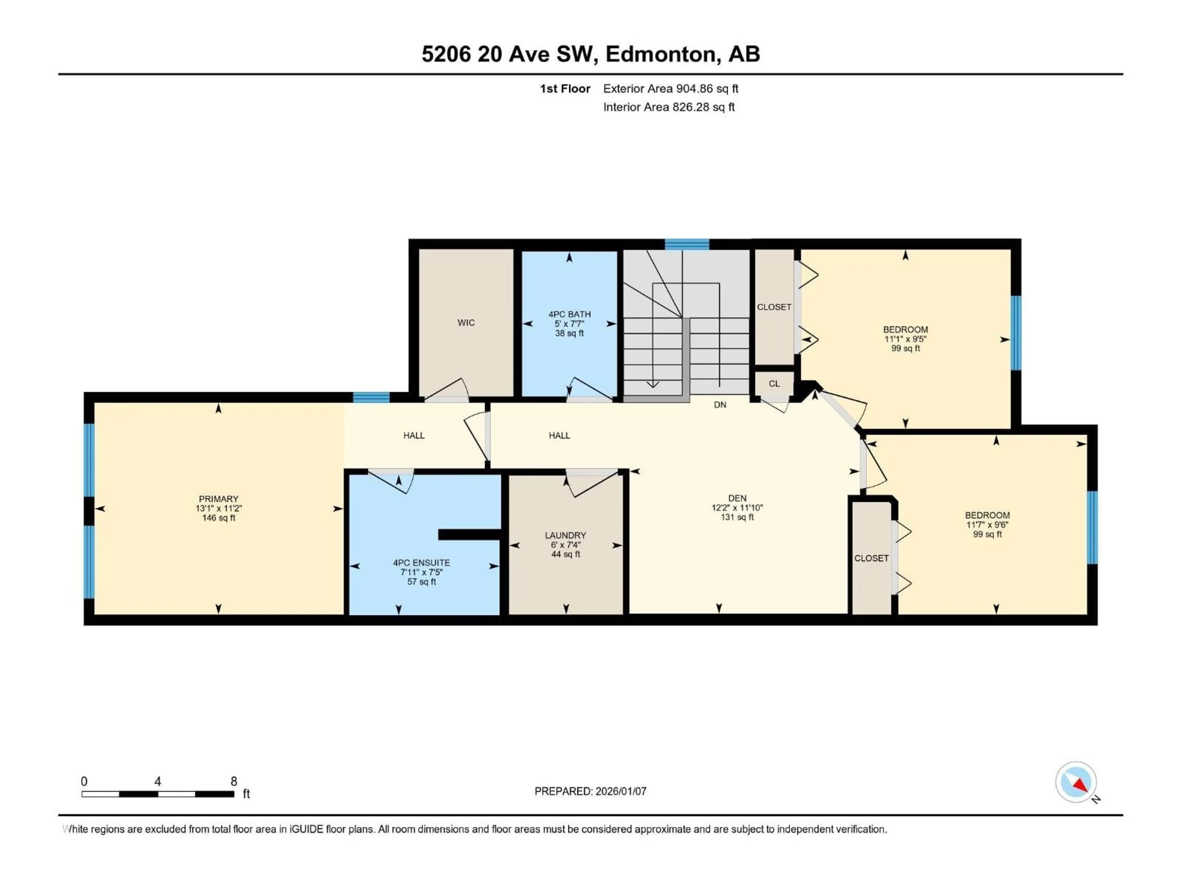 Floor plan for SW - 5206 20 AV, Edmonton Alberta T6X1V6