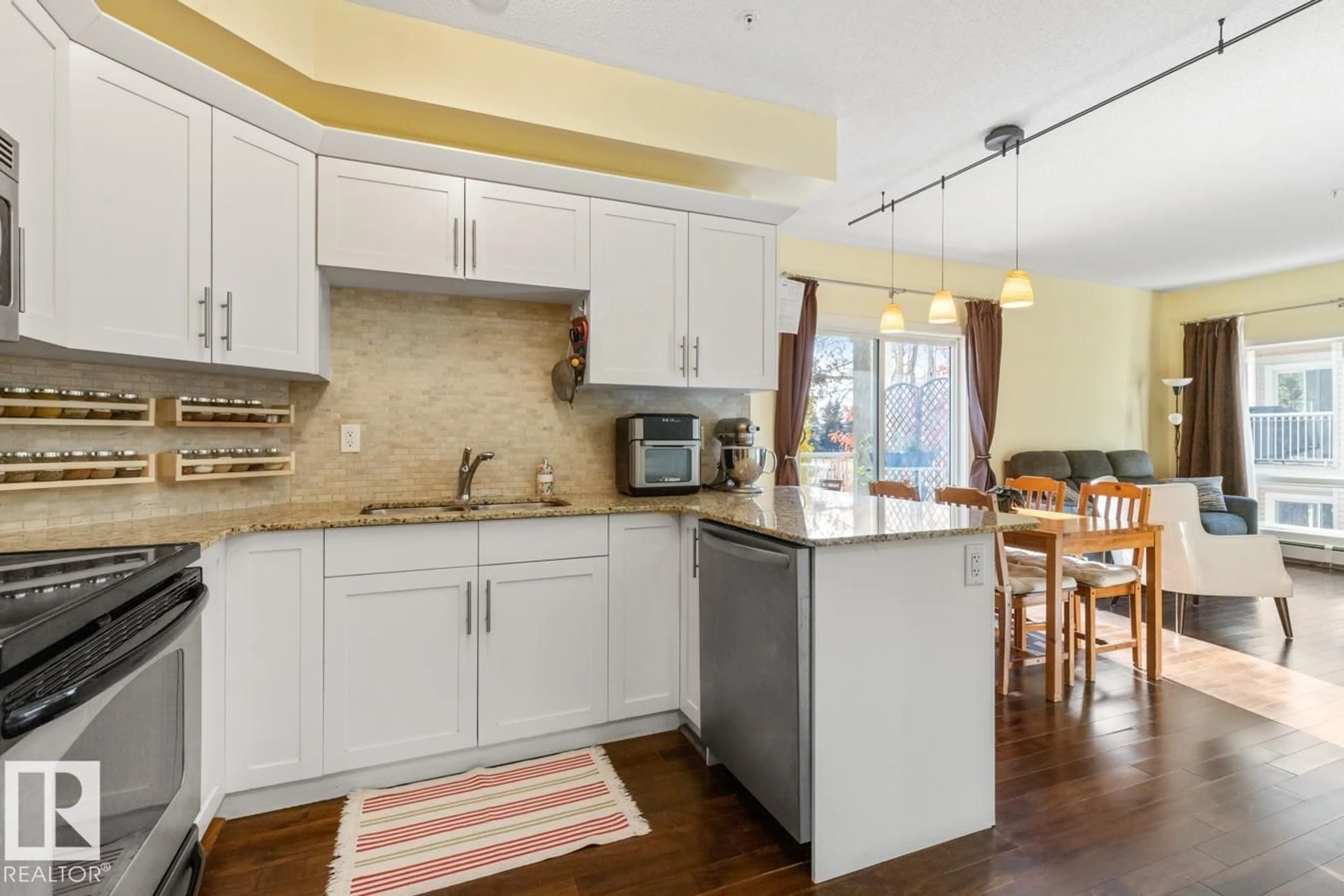 Open concept kitchen, unknown for 202 - 10524 77 AV, Edmonton Alberta T6E1N1