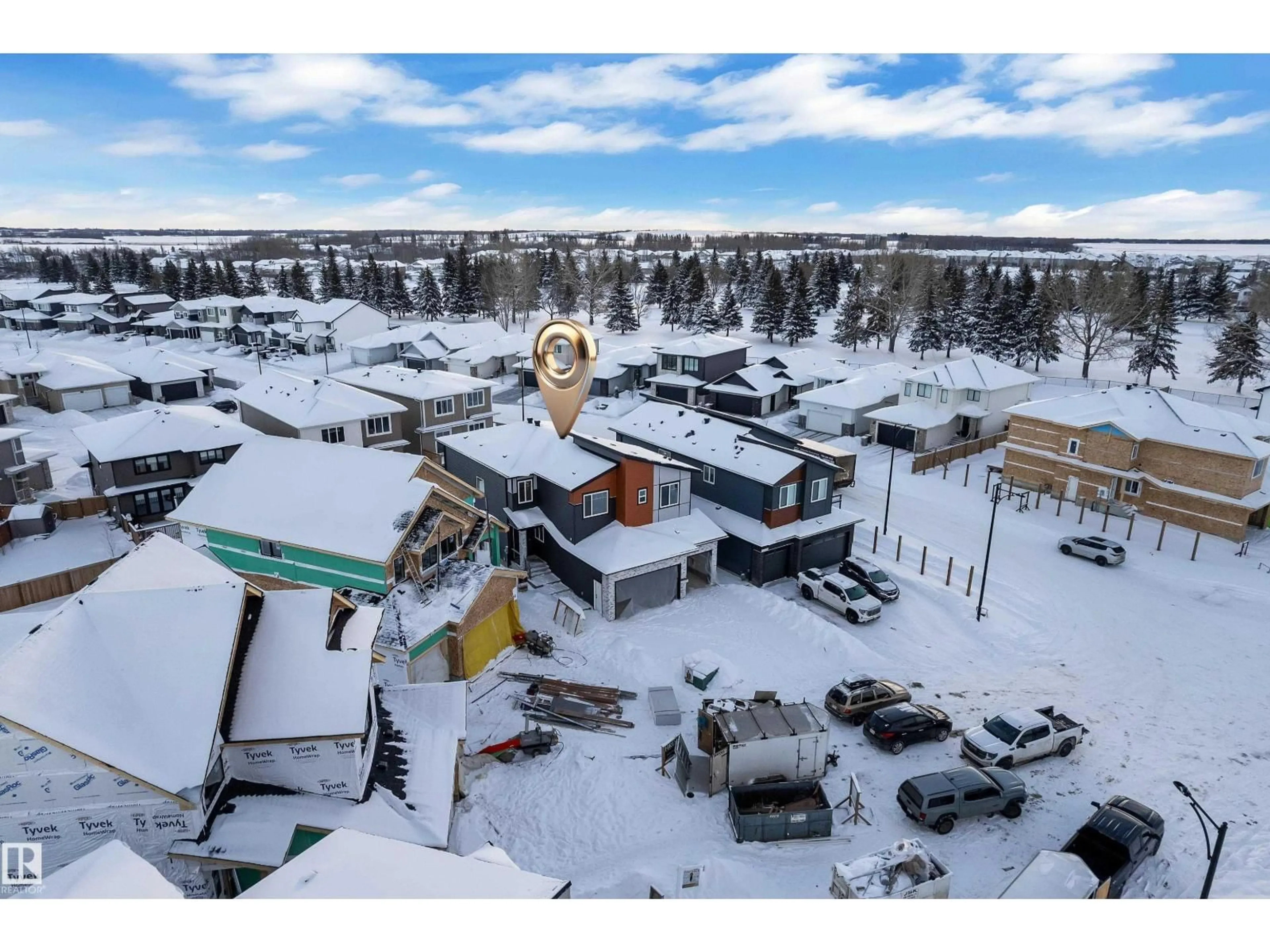 A pic from outside/outdoor area/front of a property/back of a property/a pic from drone, mountain view for 153 GRAYBRIAR DR, Stony Plain Alberta T7Z0M7