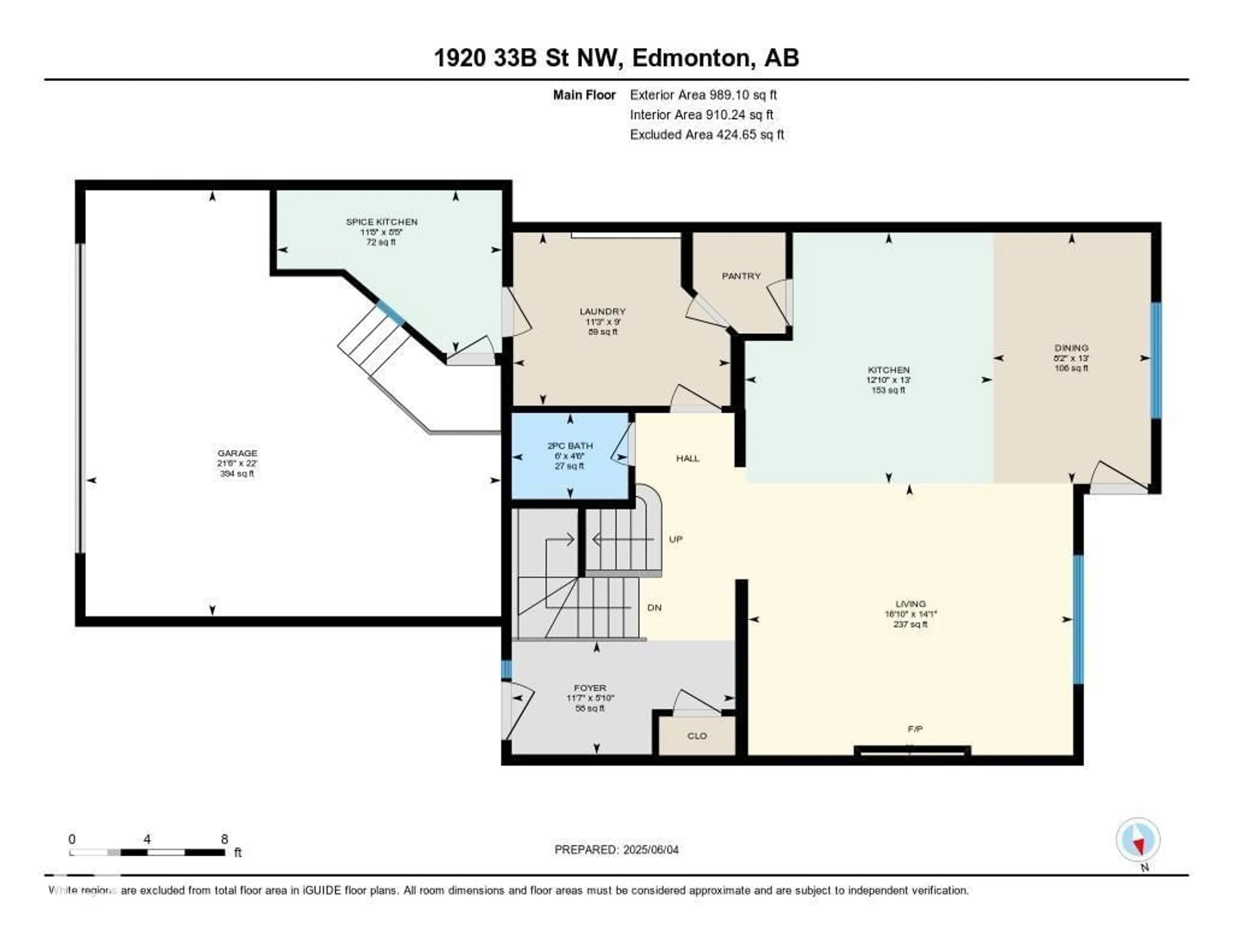 Floor plan for NW - 1920 33B ST, Edmonton Alberta T6T0L3