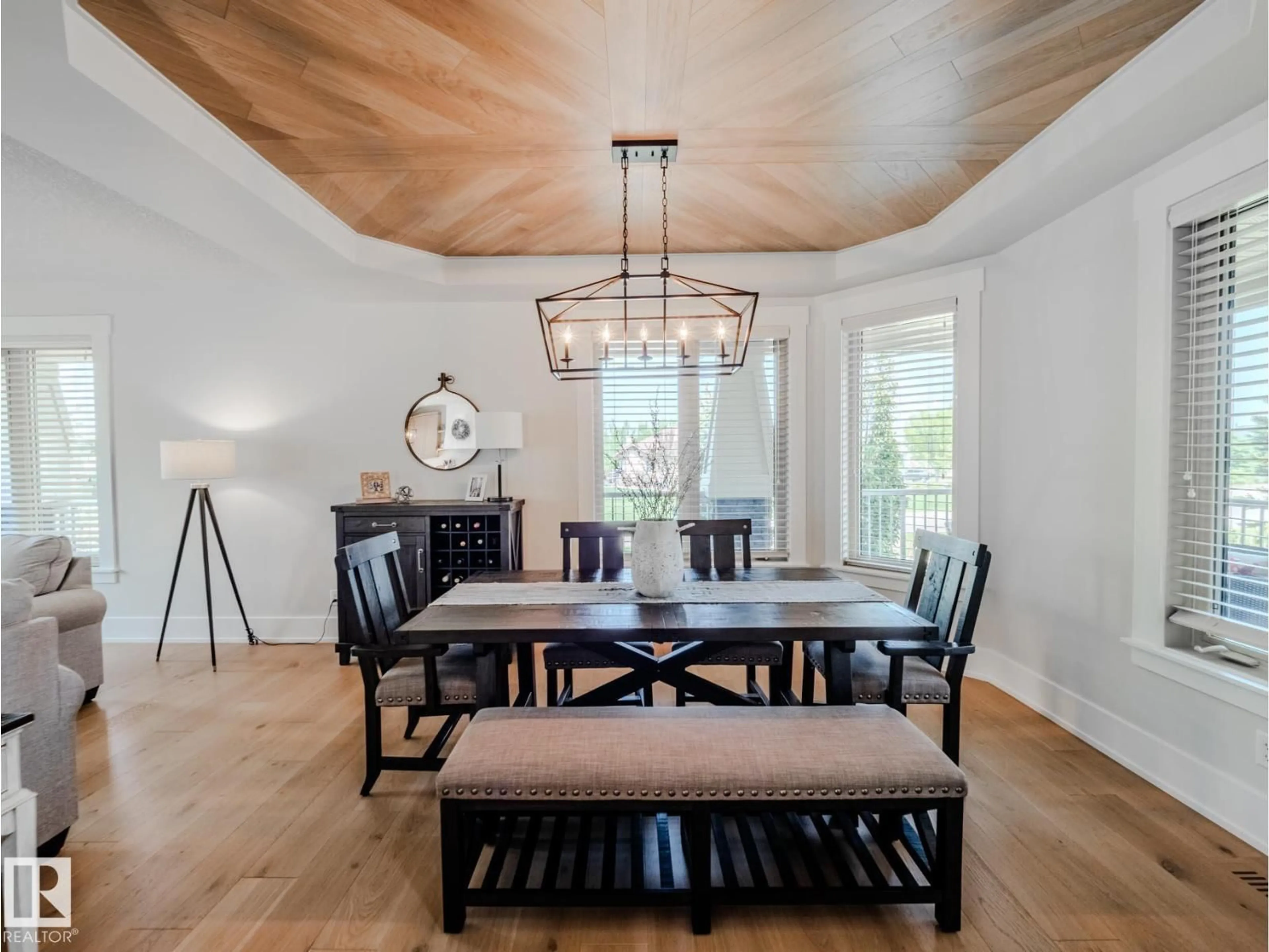 Dining room, wood/laminate floor for 23033 - 27 WYE RD, Rural Strathcona County Alberta T8B1H9