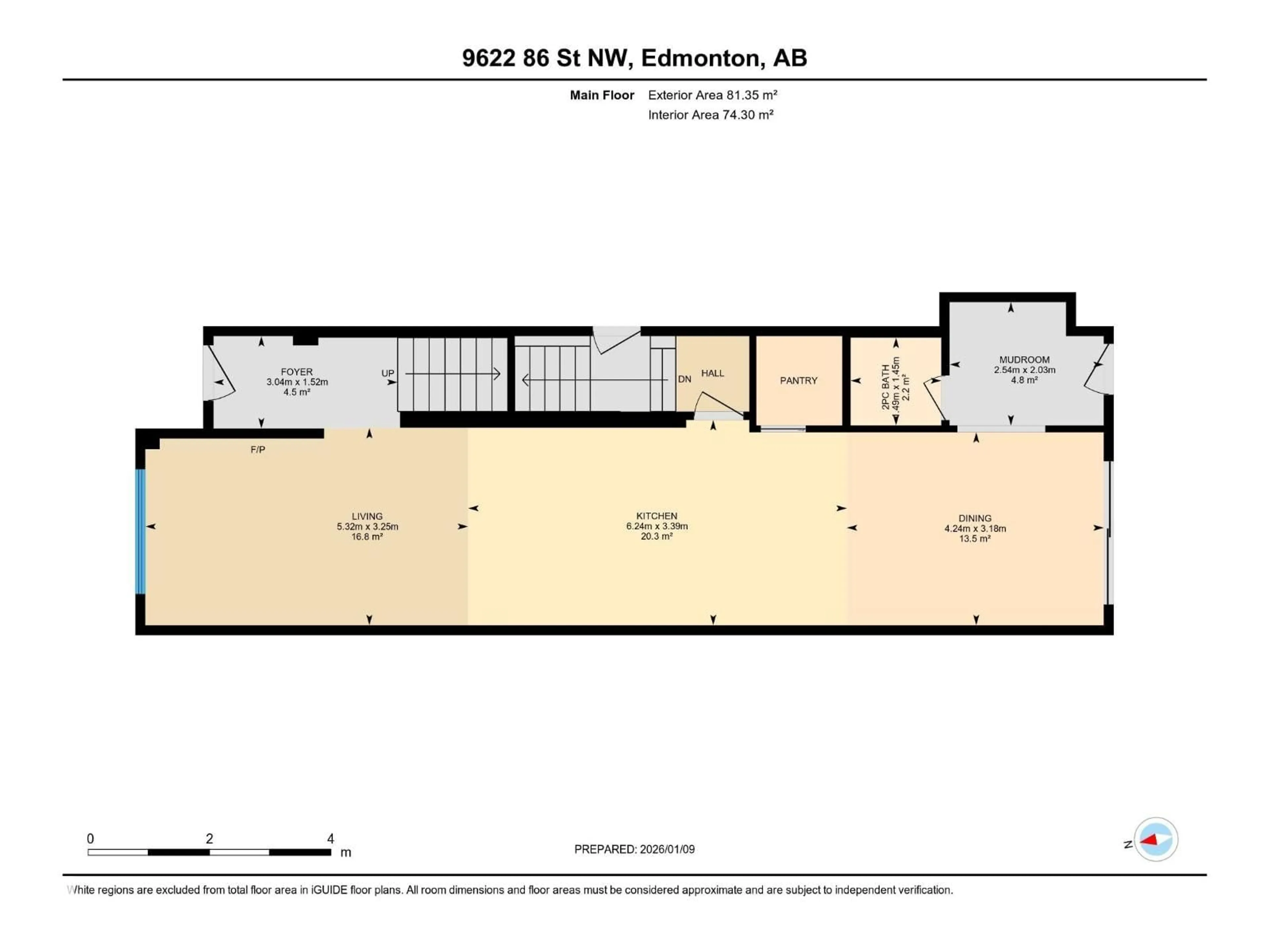 Floor plan for 9622 86 ST, Edmonton Alberta T6C3E9