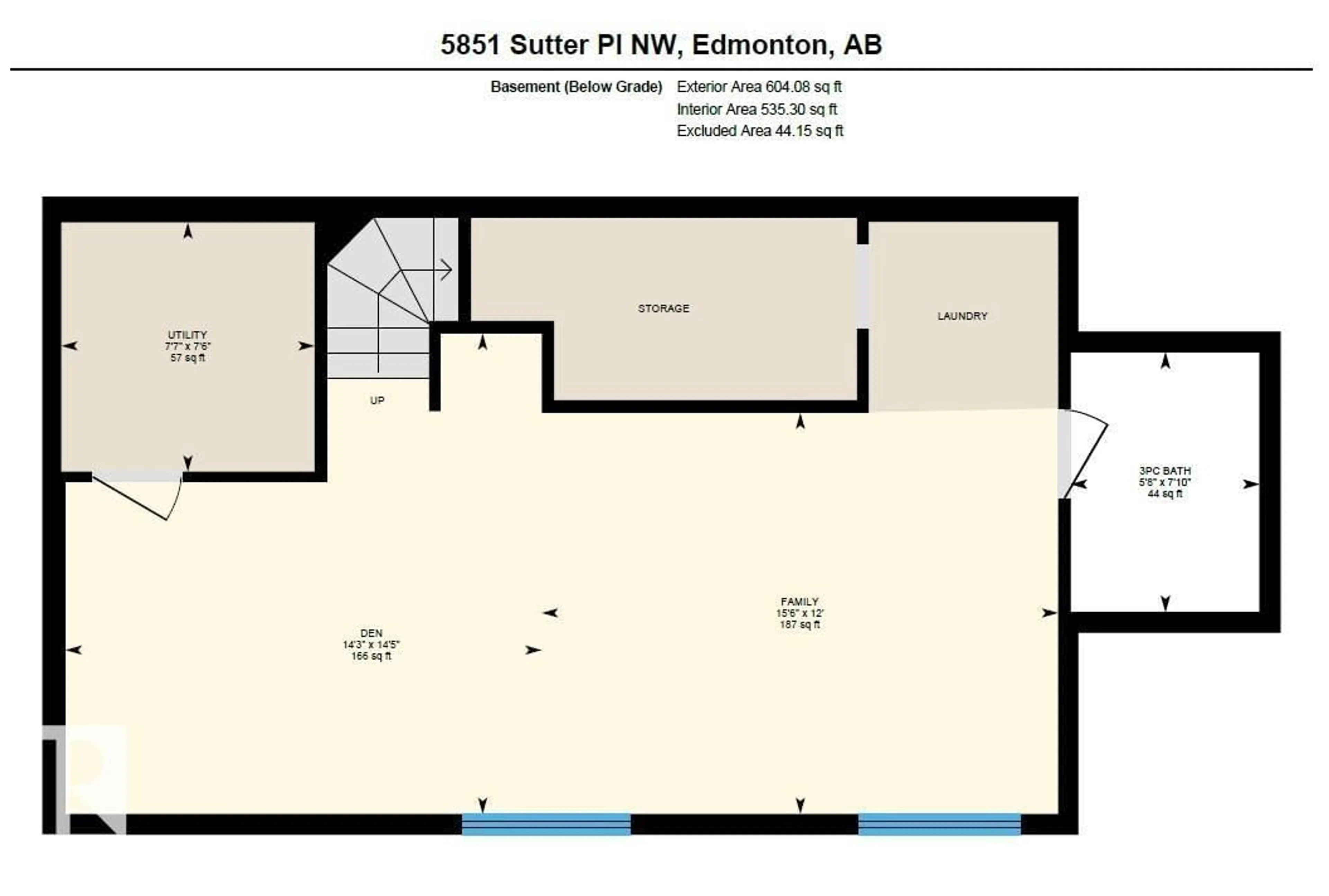 Floor plan for 5851 SUTTER PL, Edmonton Alberta T6R3R2
