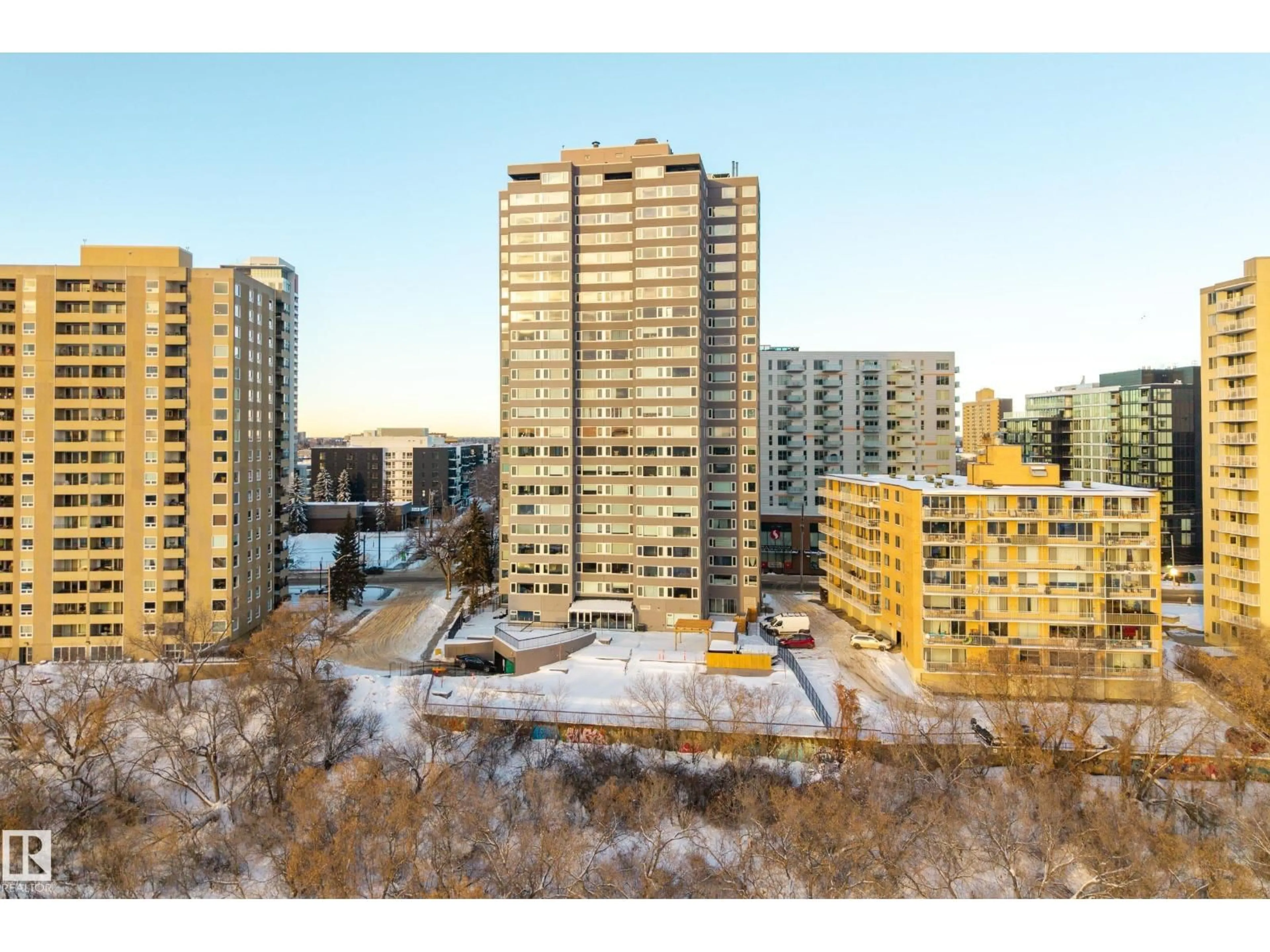 A pic from outside/outdoor area/front of a property/back of a property/a pic from drone, city buildings view from balcony for 10011 - 1901 123 ST, Edmonton Alberta T5N1M9