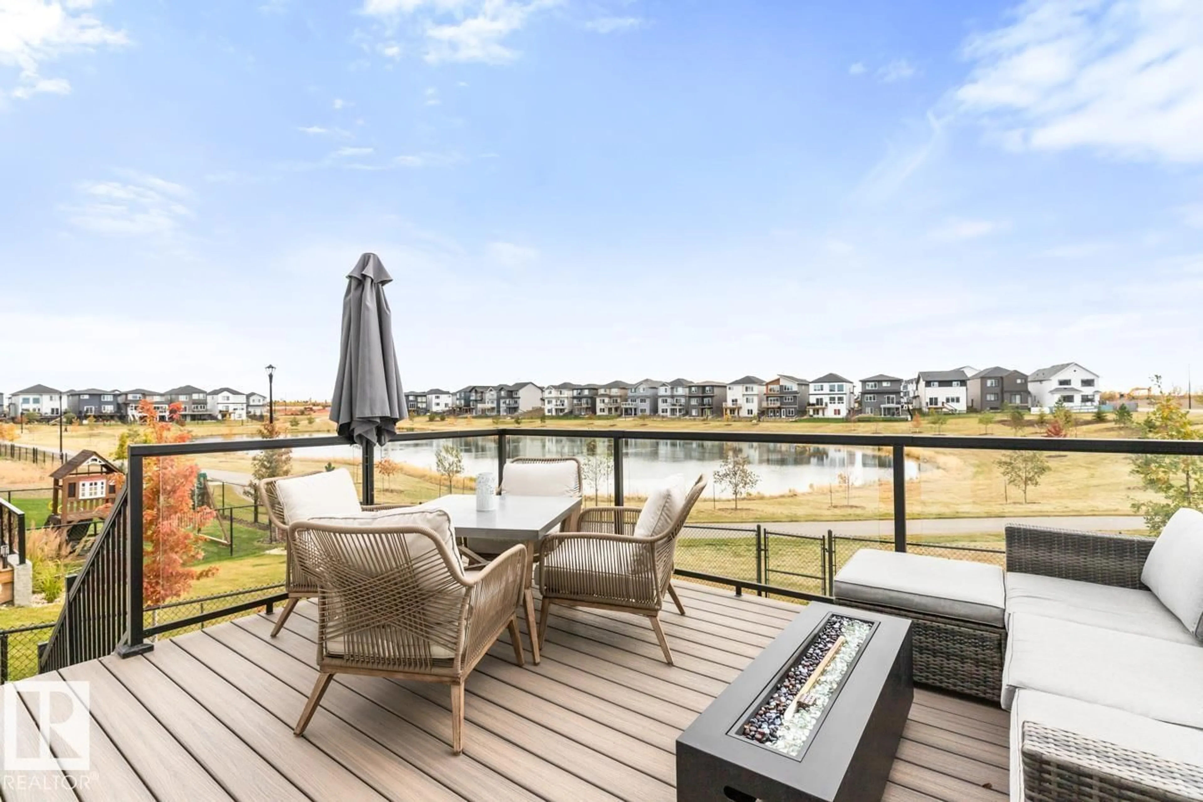 Patio, water/lake/river/ocean view for NW - 19147 22 AV, Edmonton Alberta T6M1R1